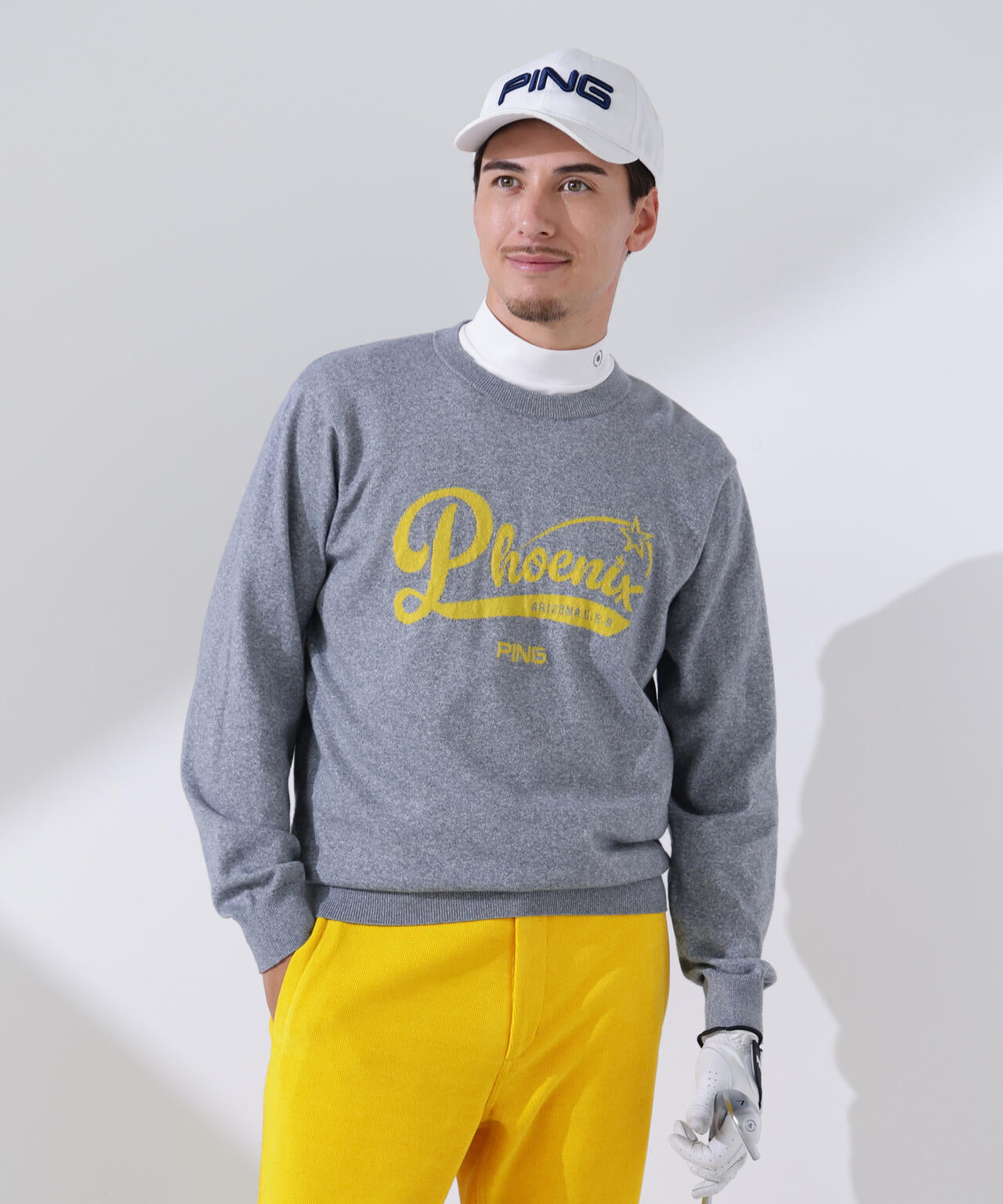 【PING APPAREL】デニムライクジャガードニット/カノコ レイヤードツインニット ＜NATIVE＞ (MENS)