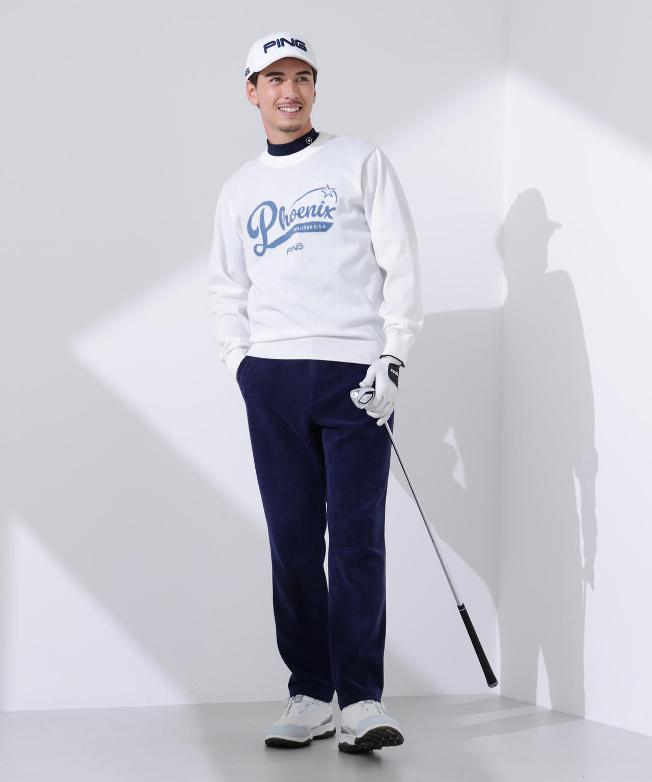 【PING APPAREL】デニムライクジャガードニット/カノコ レイヤードツインニット ＜NATIVE＞ (MENS)