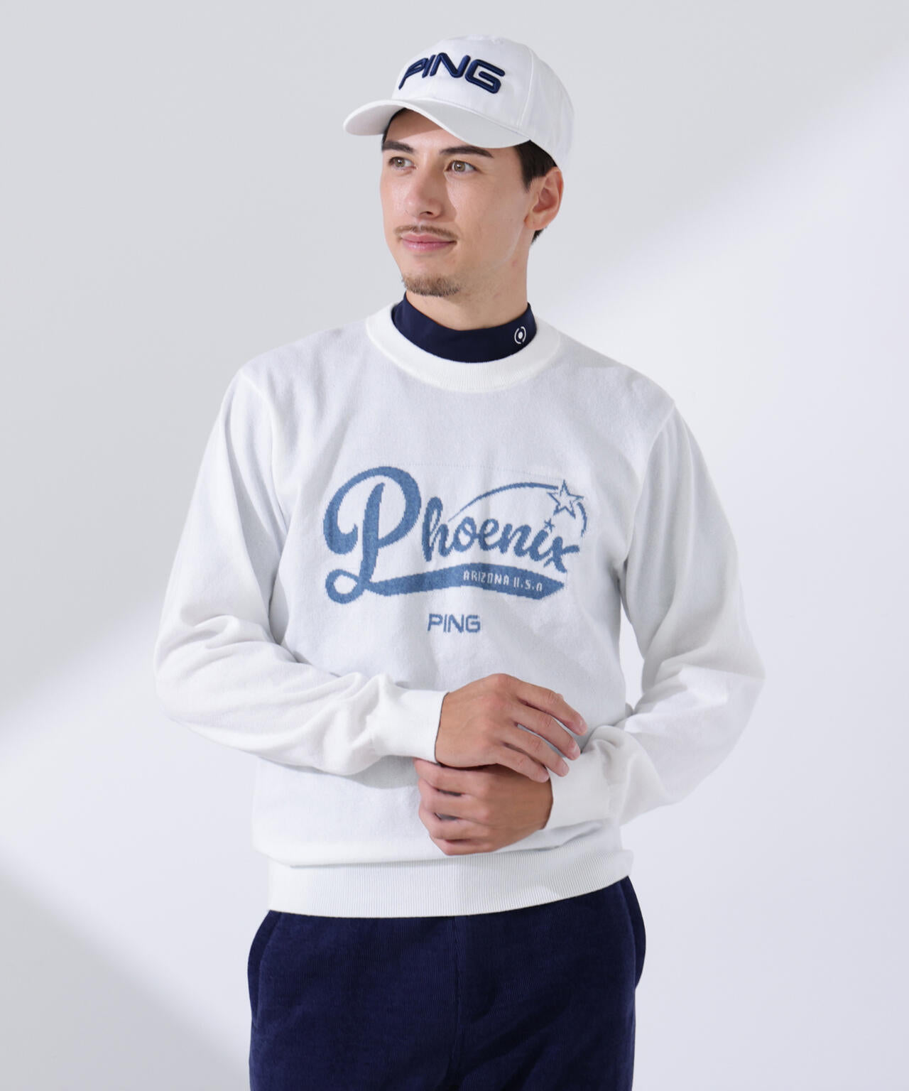 【PING APPAREL】デニムライクジャガードニット/カノコ レイヤードツインニット ＜NATIVE＞ (MENS)