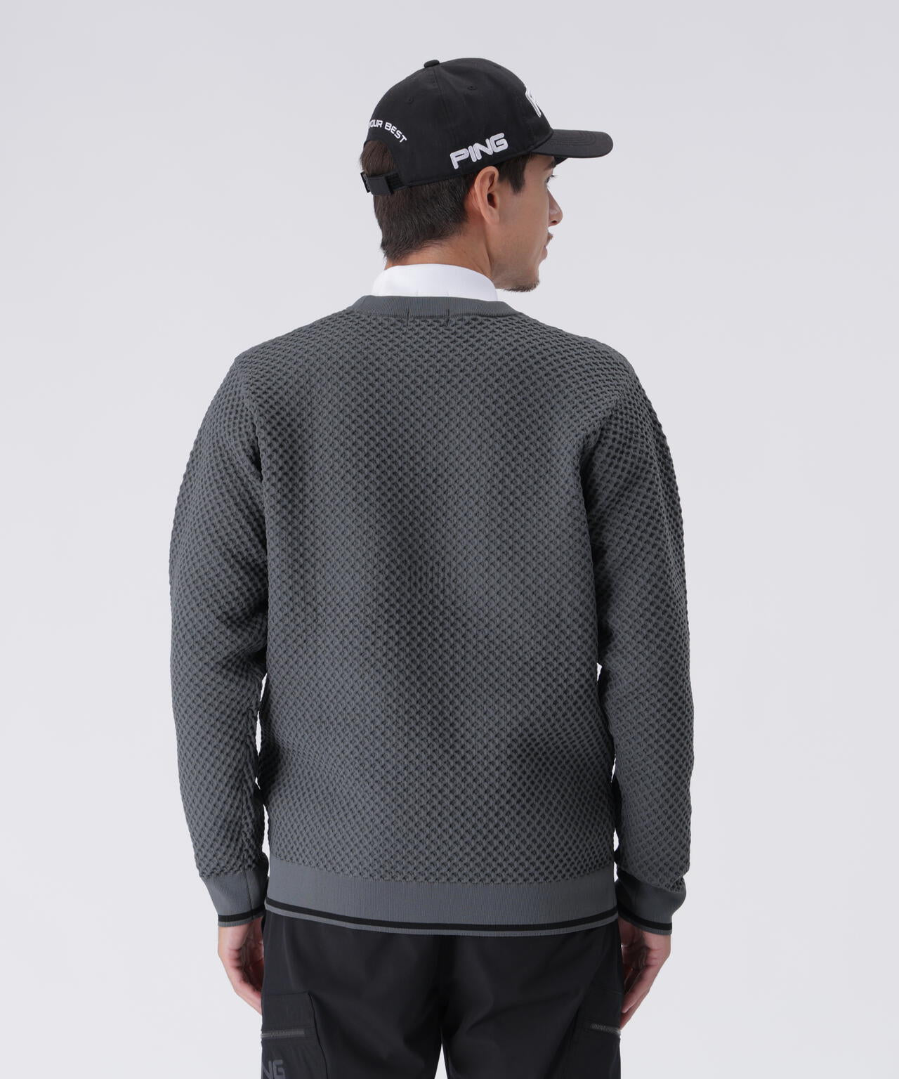 【PING APPAREL】ハチノス編みクルーネックニットプルオーバー ＜PERFORMANCE＞ (MENS)
