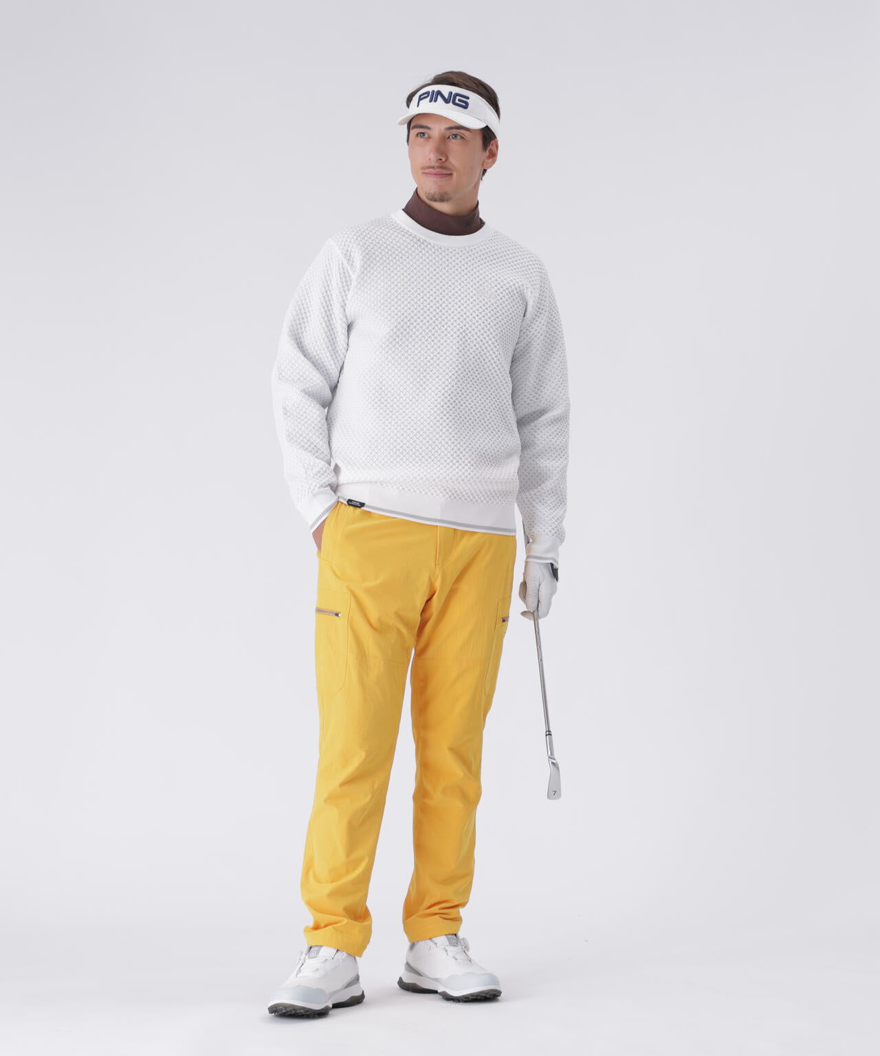 【PING APPAREL】ハチノス編みクルーネックニットプルオーバー ＜PERFORMANCE＞ (MENS)