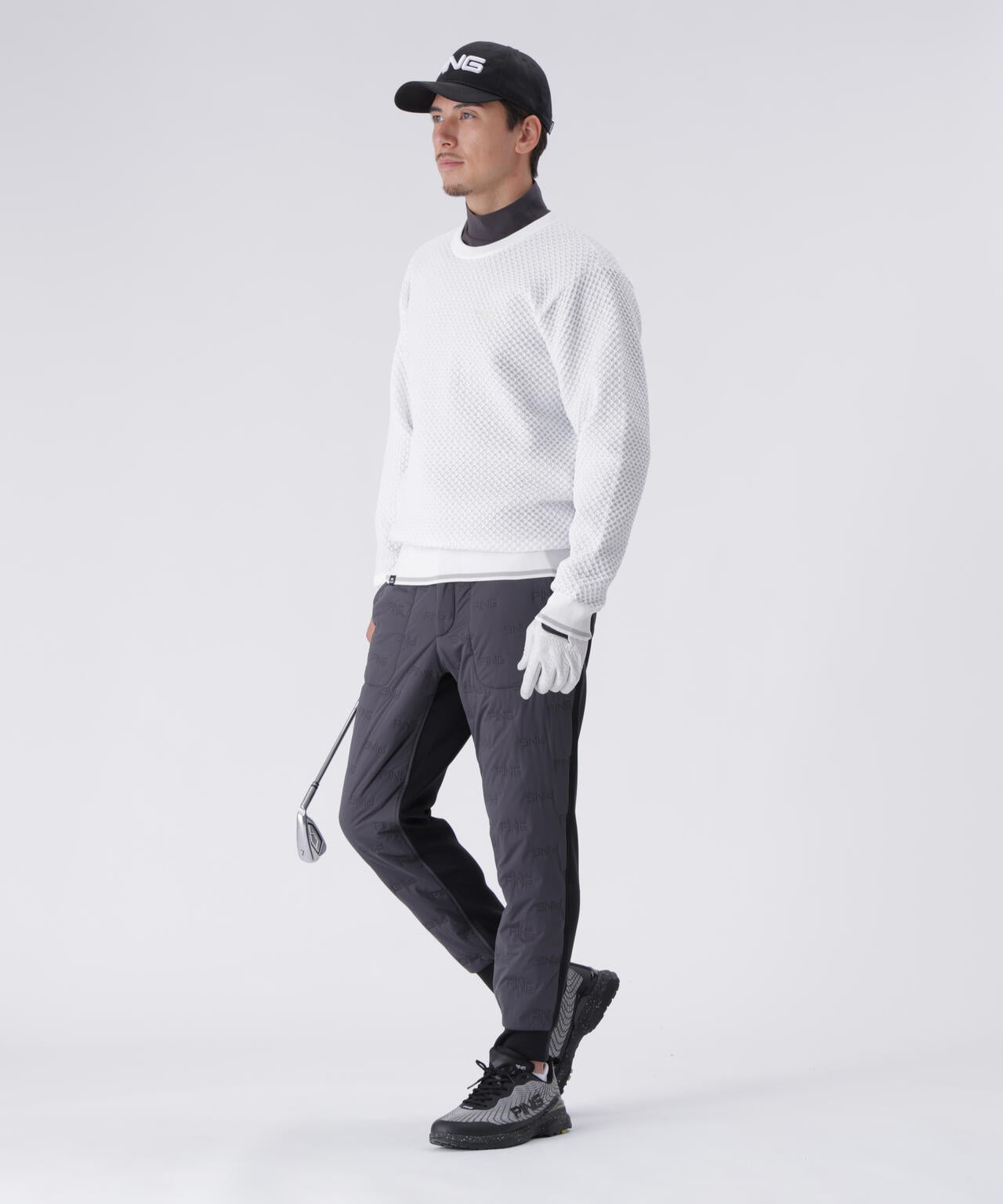 【PING APPAREL】ハチノス編みクルーネックニットプルオーバー ＜PERFORMANCE＞ (MENS)