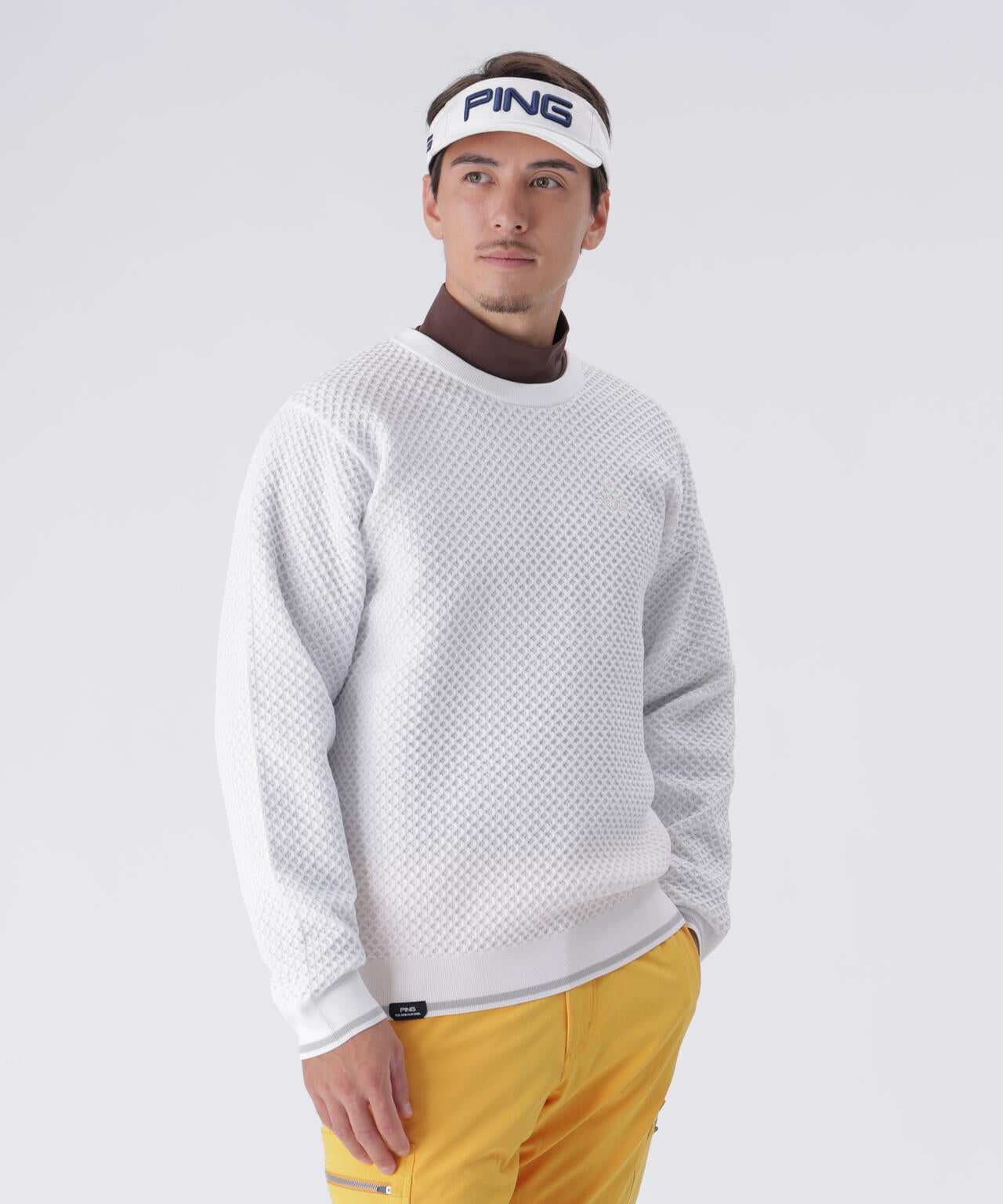 【PING APPAREL】ハチノス編みクルーネックニットプルオーバー ＜PERFORMANCE＞ (MENS)