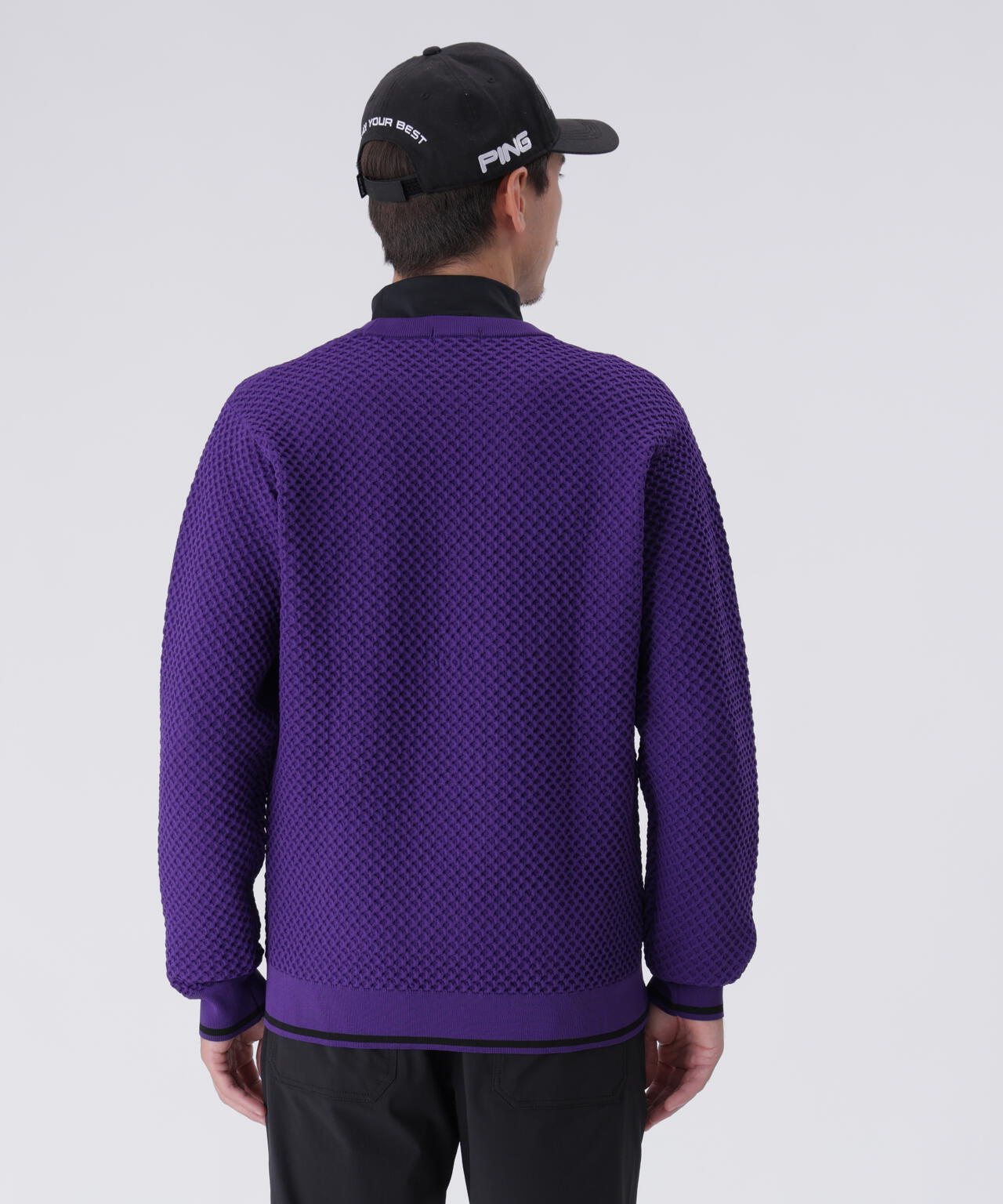 PING APPAREL】ハチノス編みクルーネックニットプルオーバー