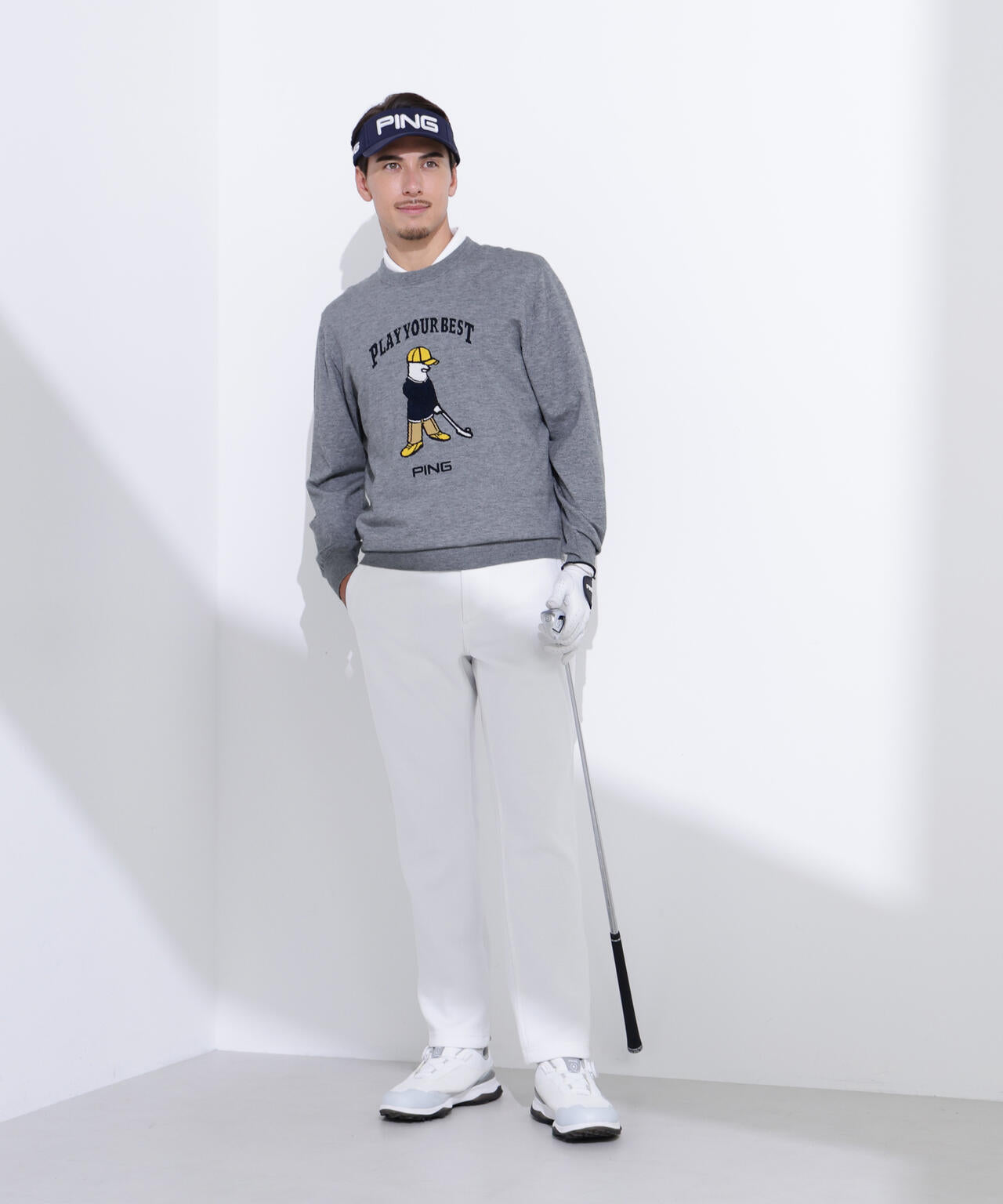 【PING APPAREL】Mr.PINGジャカードクルーネックニットプルオーバー ＜NATIVE＞ (MENS)