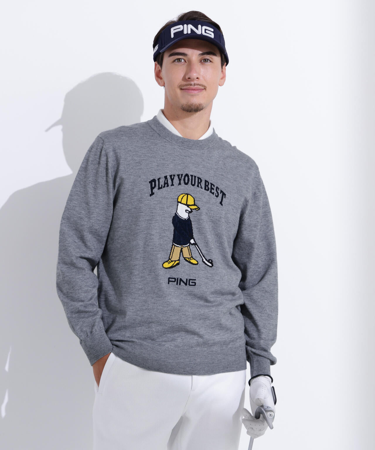 【PING APPAREL】Mr.PINGジャカードクルーネックニットプルオーバー ＜NATIVE＞ (MENS)