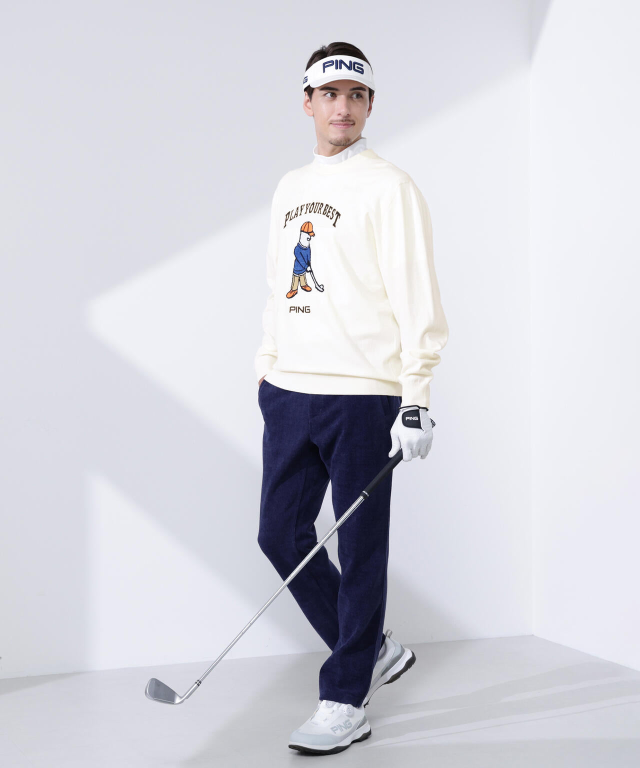 【PING APPAREL】Mr.PINGジャカードクルーネックニットプルオーバー ＜NATIVE＞ (MENS)