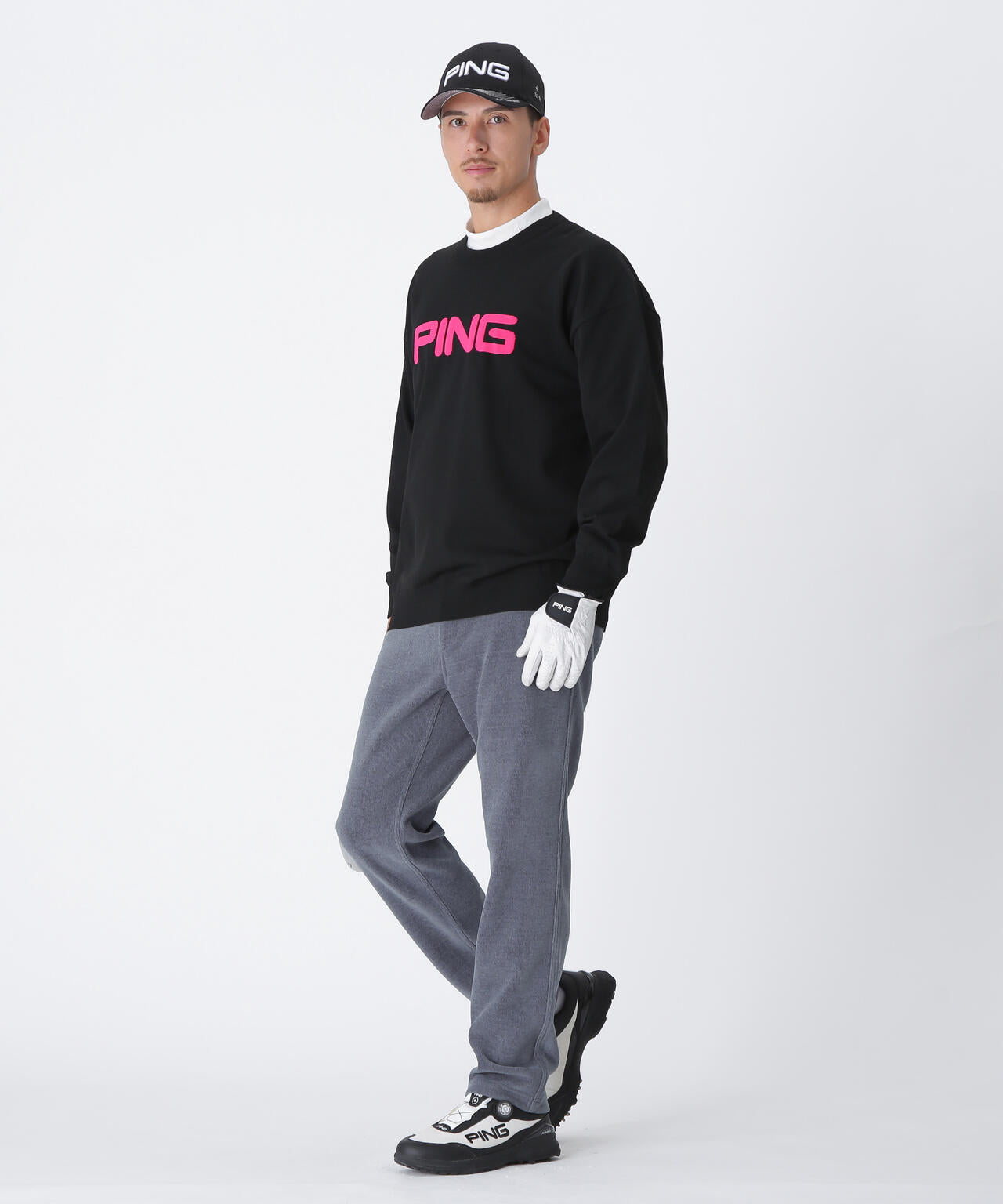 PING APPAREL】10カラークルーネックニットプルオーバー
