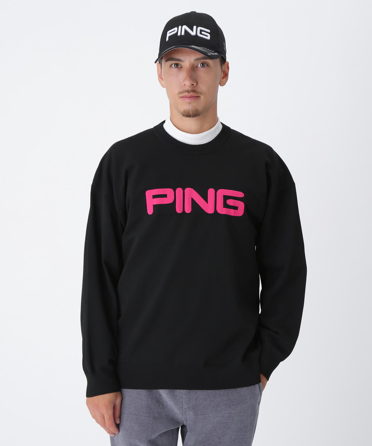 PING APPAREL】10カラークルーネックニットプルオーバー