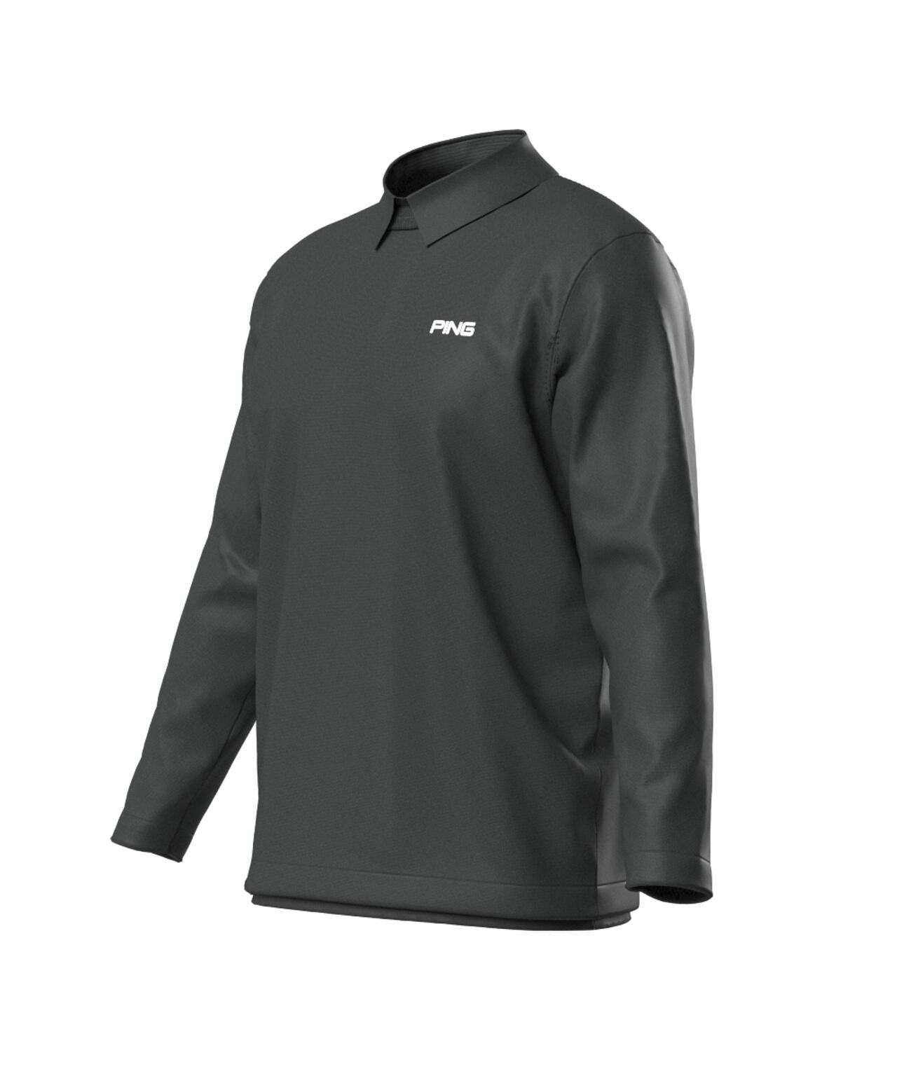 PING 黒 ポロシャツ PING APPAREL】ニット/カノコ レイヤードツインニット