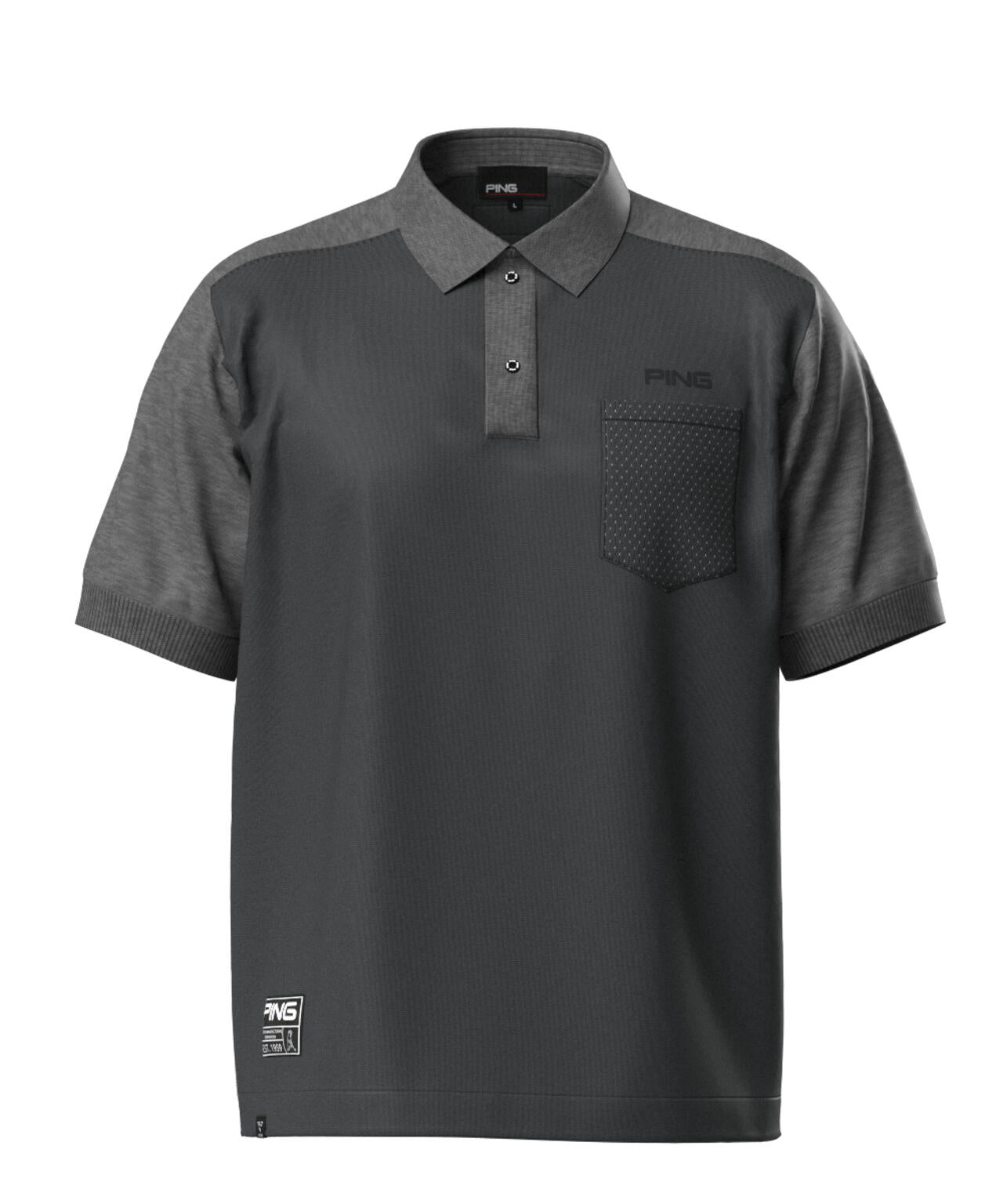 PING ポロシャツ ダークグレー PING APPAREL】バイカラーニットポロシャツ ＜GOLD＞ (MENS) | PING
