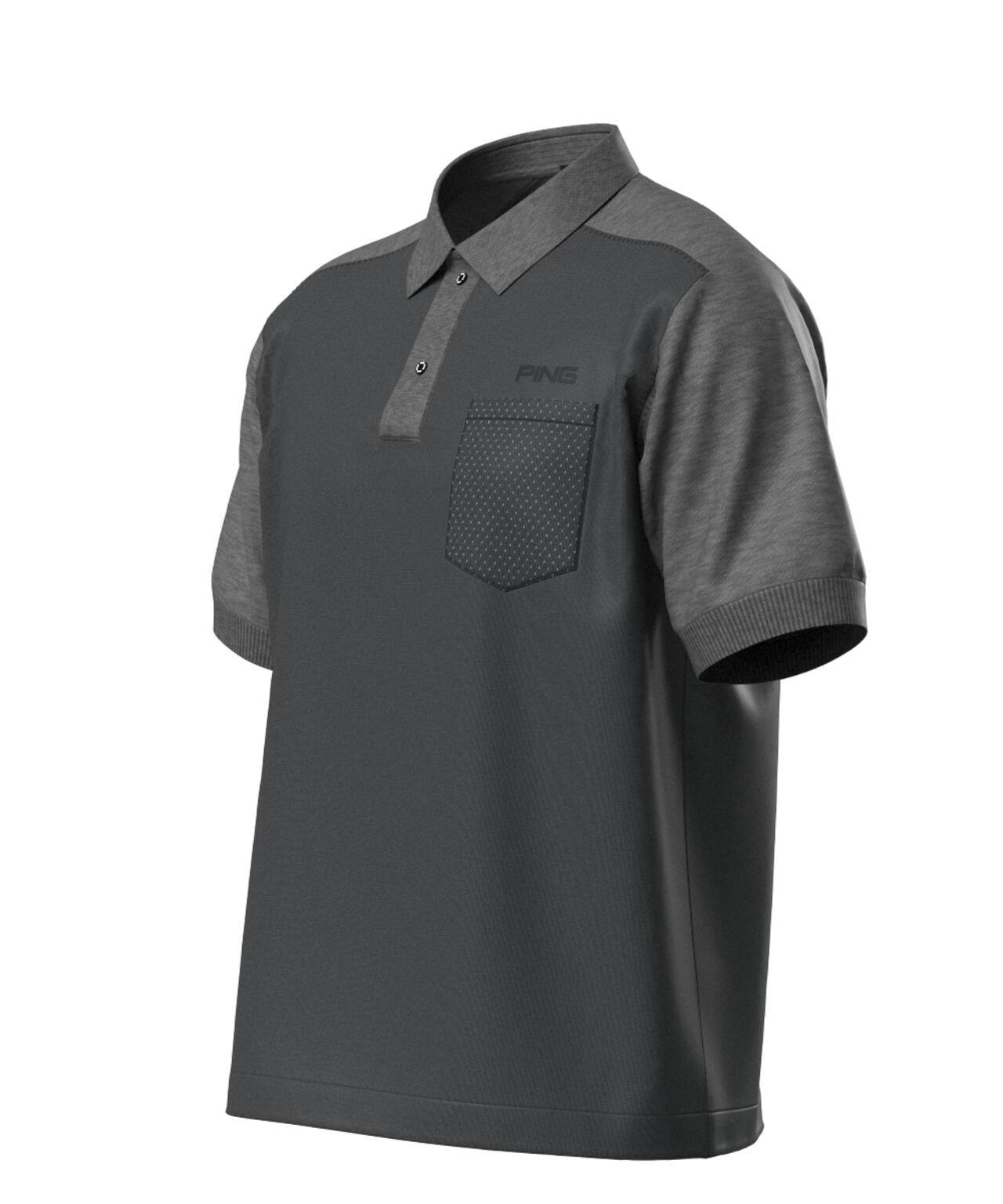 【PING APPAREL】バイカラーニットポロシャツ ＜GOLD＞ (MENS)