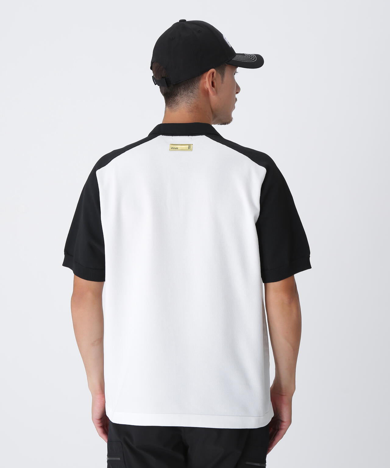 【PING APPAREL】バイカラーニットポロシャツ ＜GOLD＞ (MENS)