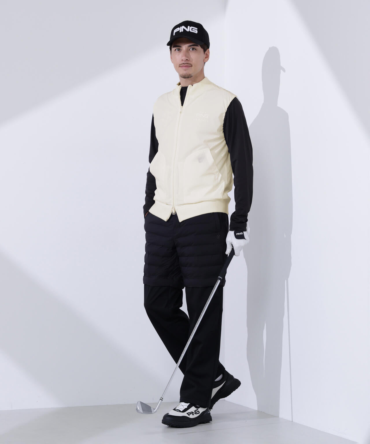 【PING APPAREL】プレーンニット/布帛 リバーシブルフルジップニットベスト ＜PERFORMANCE＞ (MENS)