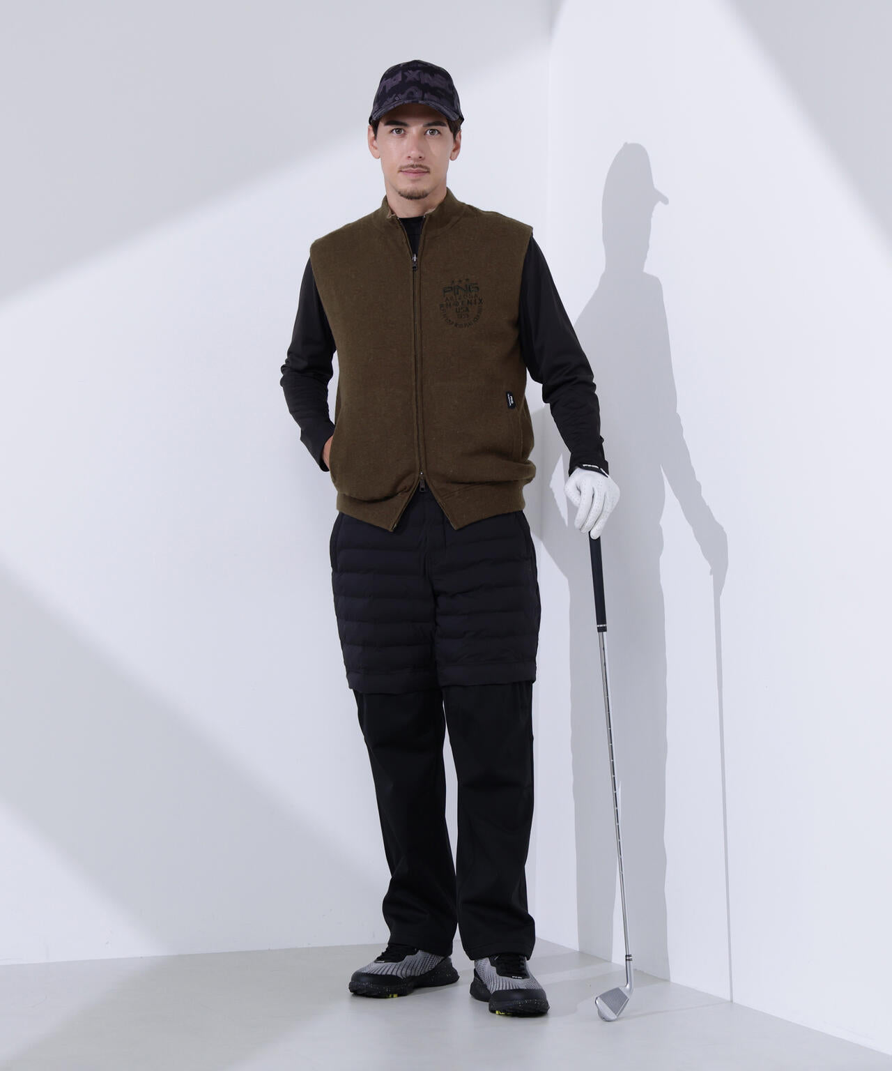 【PING APPAREL】プレーンニット/布帛 リバーシブルフルジップニットベスト ＜PERFORMANCE＞ (MENS)