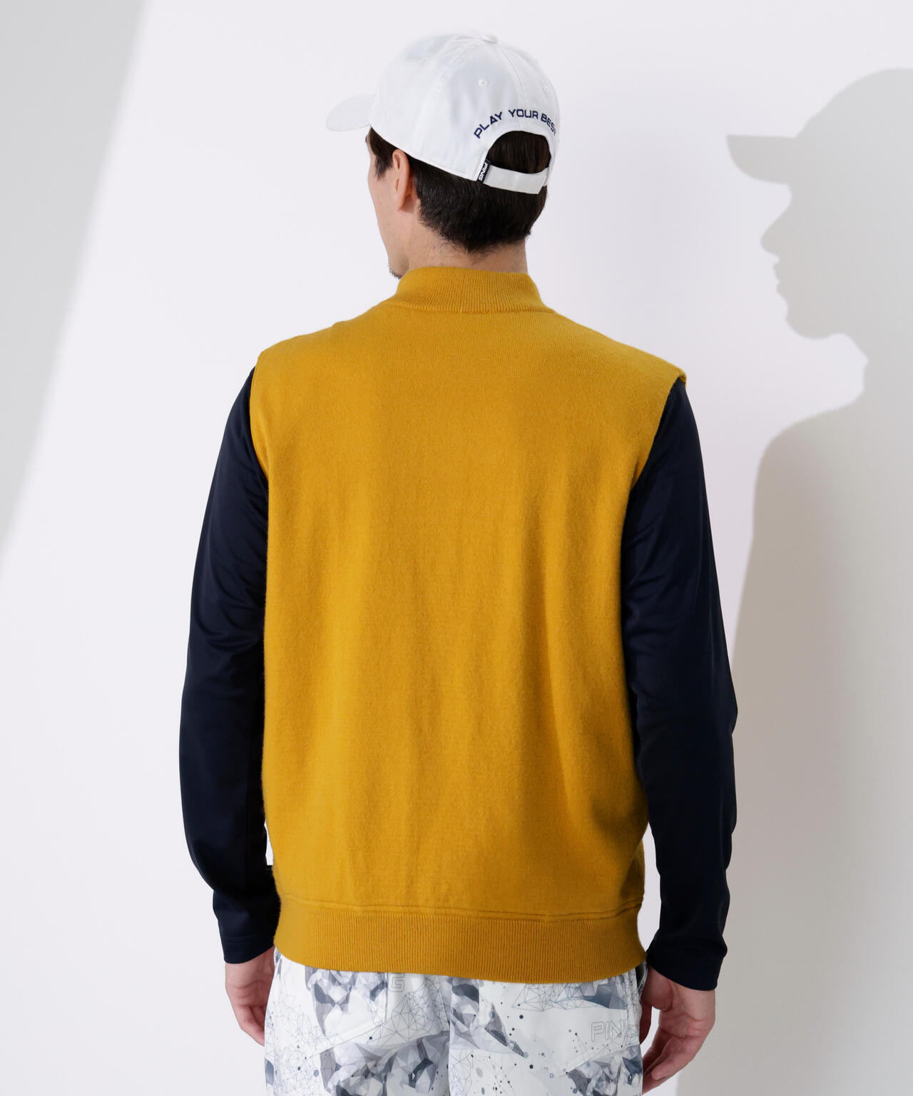 【PING APPAREL】プレーンニット/布帛 リバーシブルフルジップニットベスト ＜PERFORMANCE＞ (MENS)