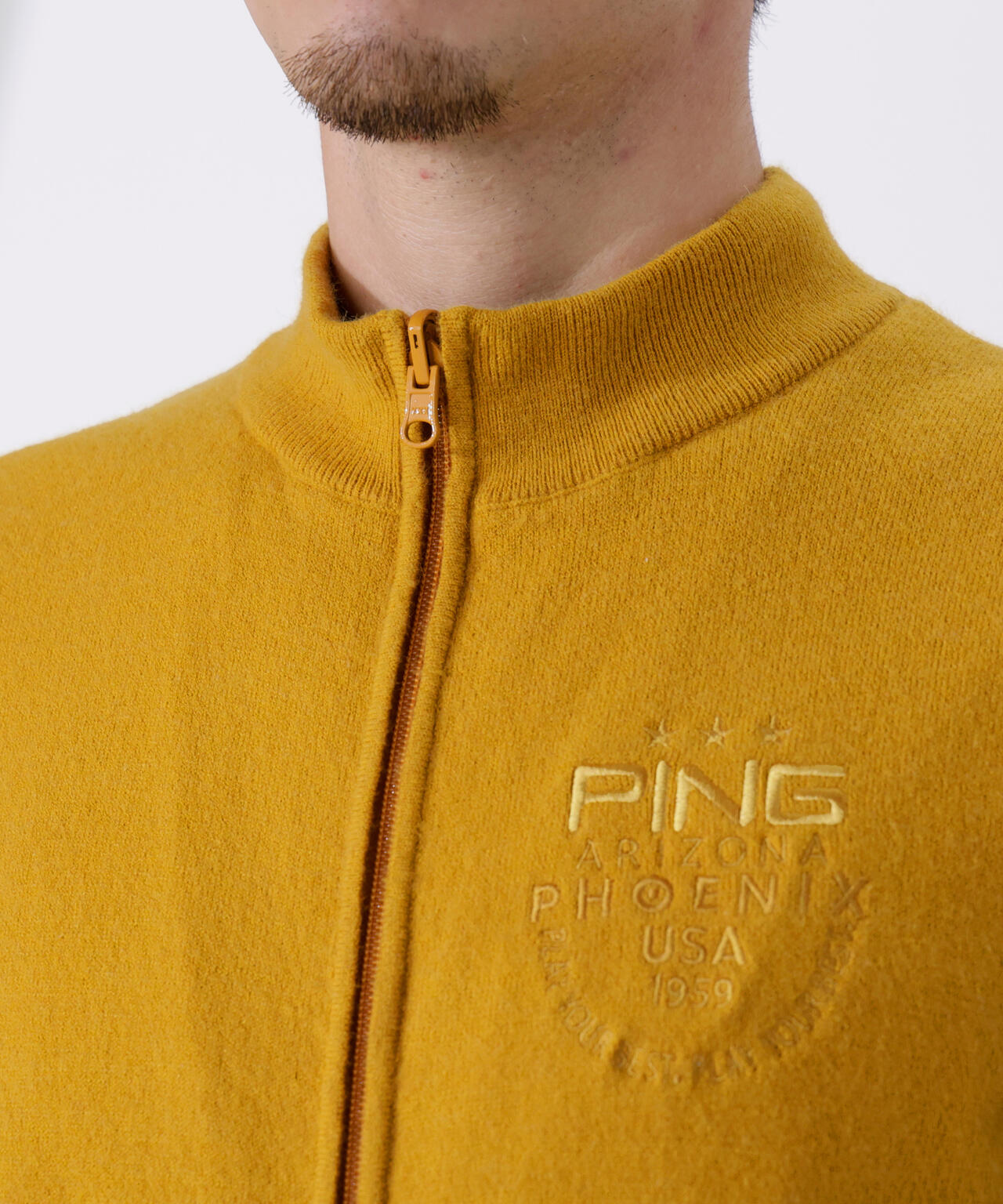 【PING APPAREL】プレーンニット/布帛 リバーシブルフルジップニットベスト ＜PERFORMANCE＞ (MENS)