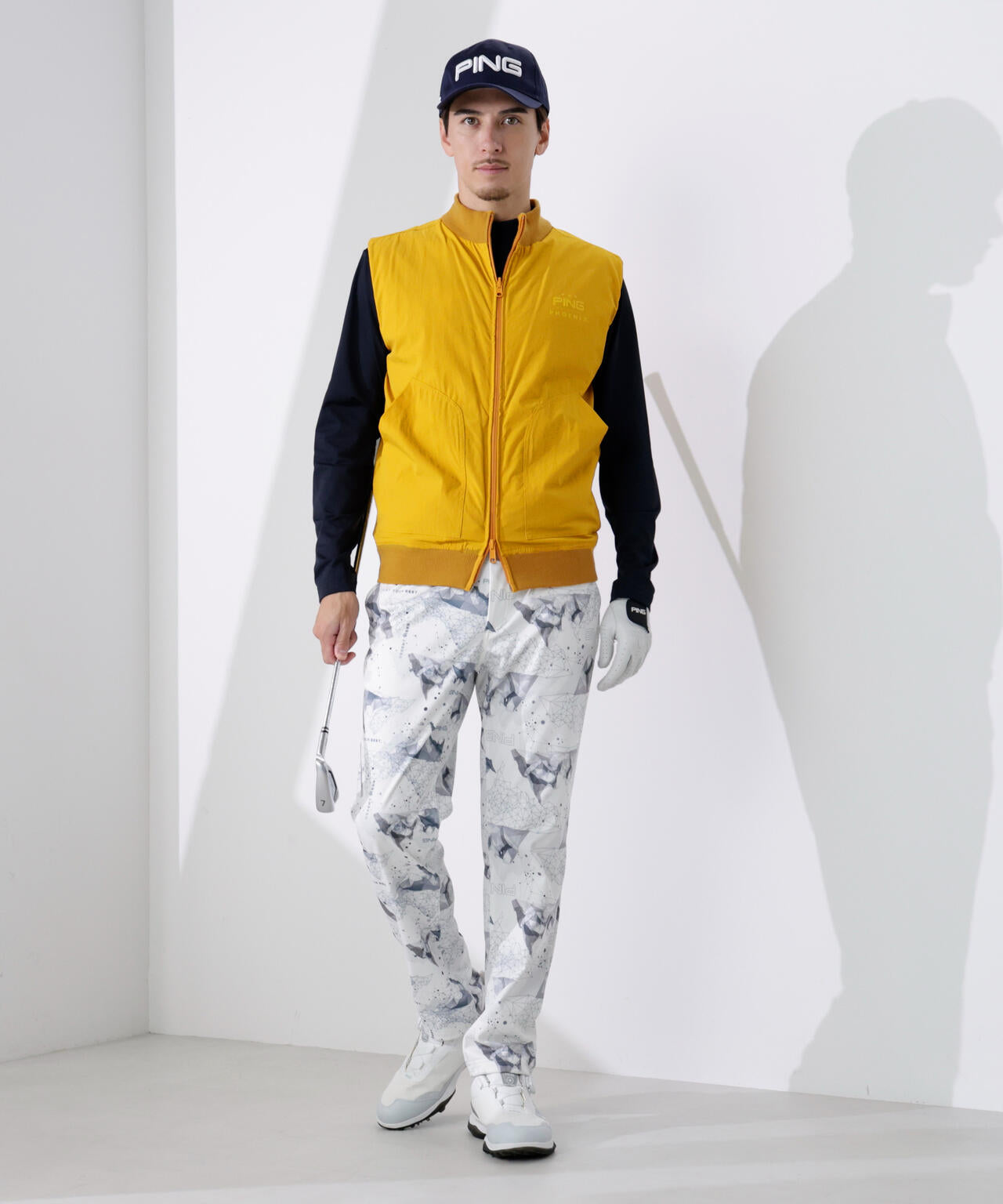 【PING APPAREL】プレーンニット/布帛 リバーシブルフルジップニットベスト ＜PERFORMANCE＞ (MENS)