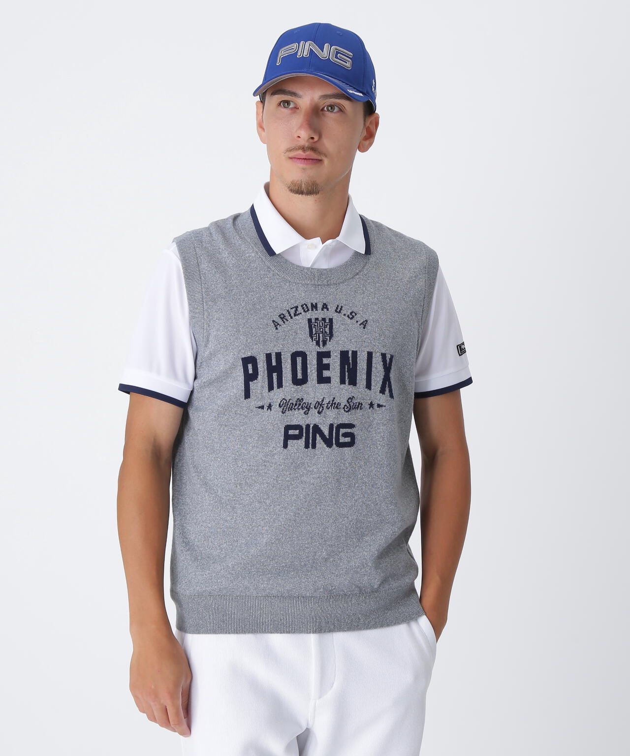 【PING APPAREL】デニムライクニット/カノコ レイヤードツインニット ＜NATIVE＞ (MENS)