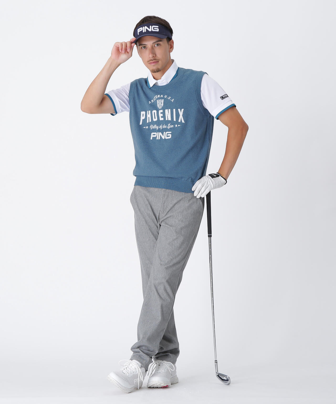 【PING APPAREL】デニムライクニット/カノコ レイヤードツインニット ＜NATIVE＞ (MENS)