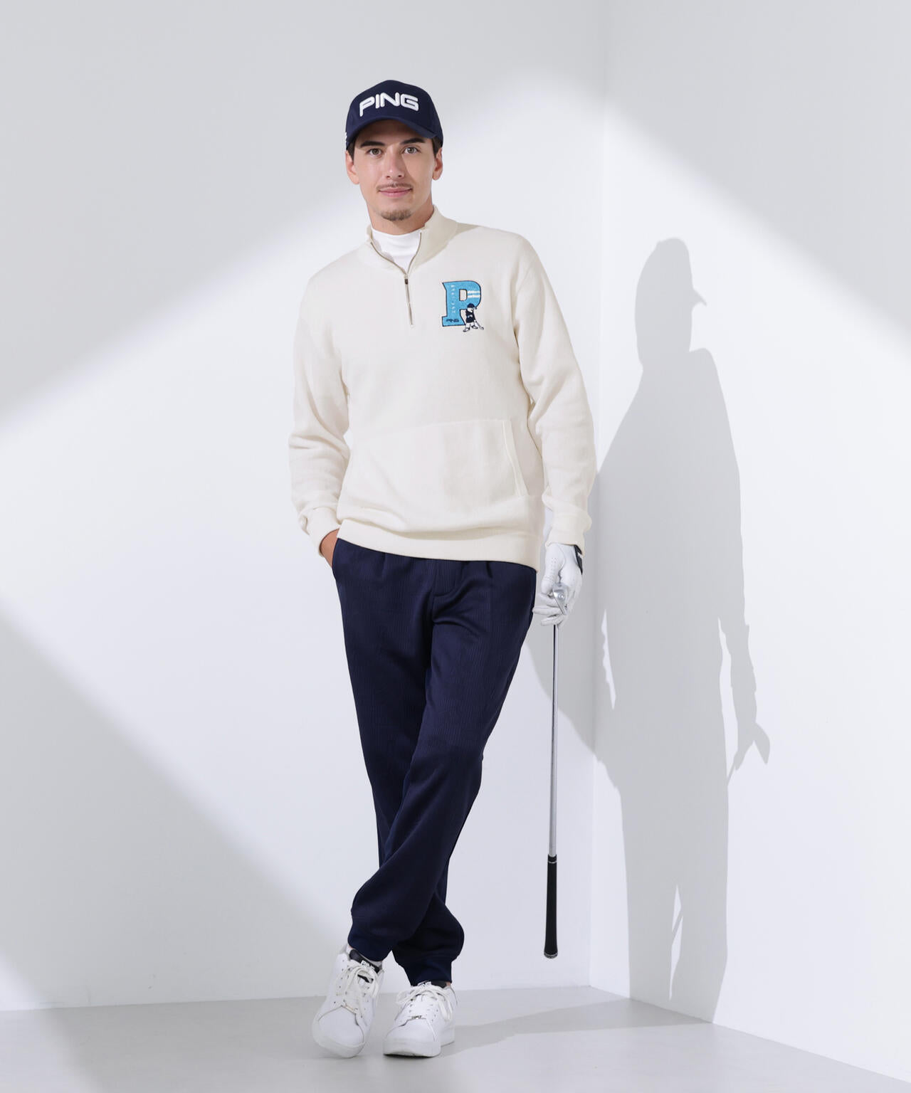 【PING APPAREL】コットンライクハーフジップハイネックニット ＜NATIVE＞ (MENS)