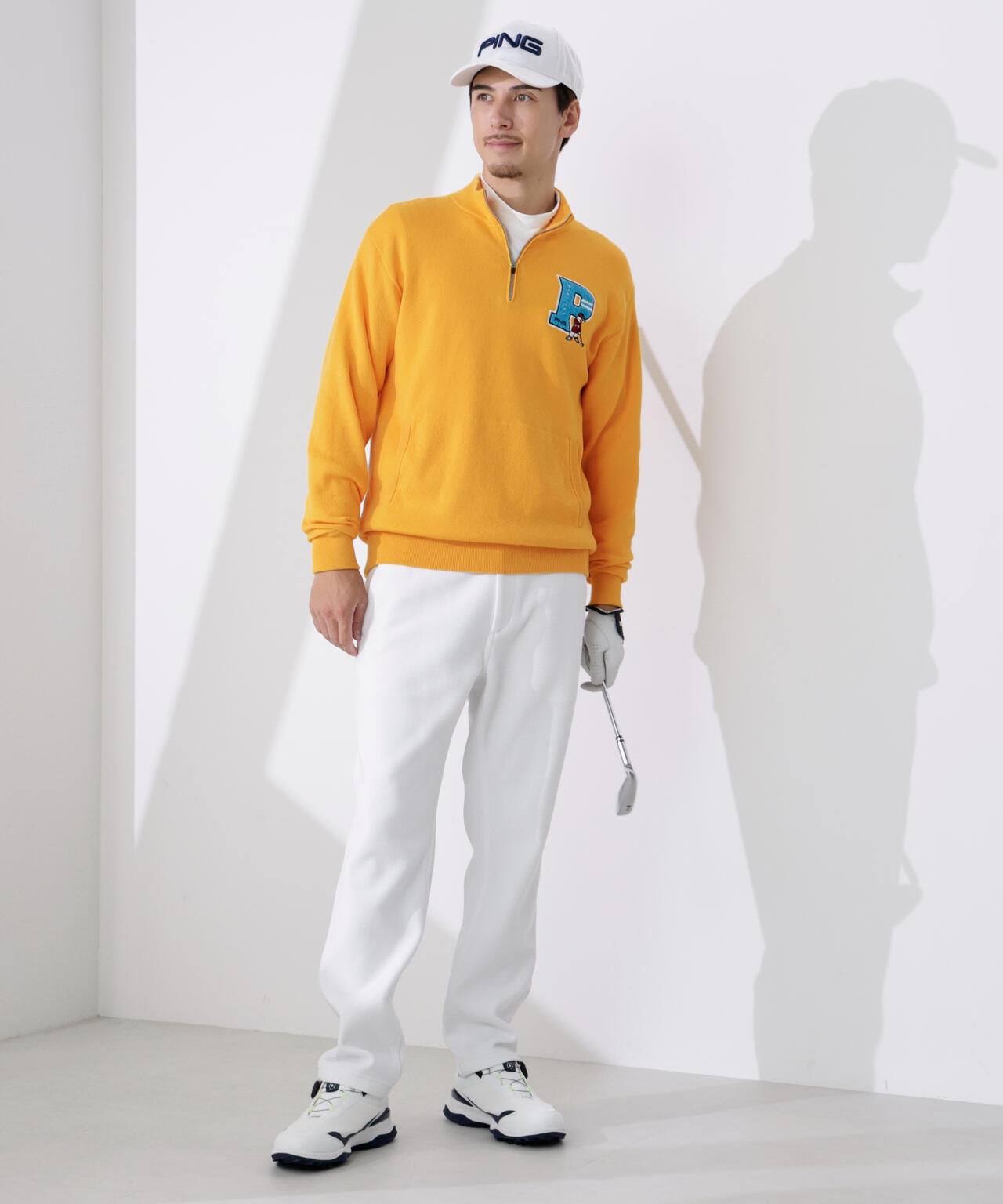 【PING APPAREL】コットンライクハーフジップハイネックニット ＜NATIVE＞ (MENS)