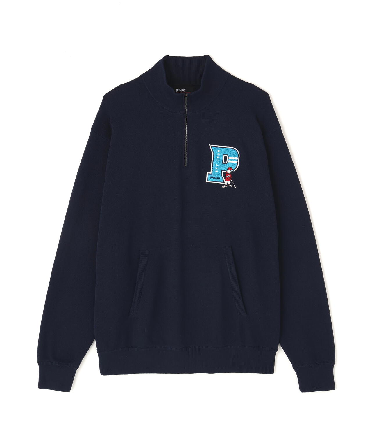 【PING APPAREL】コットンライクハーフジップハイネックニット ＜NATIVE＞ (MENS)