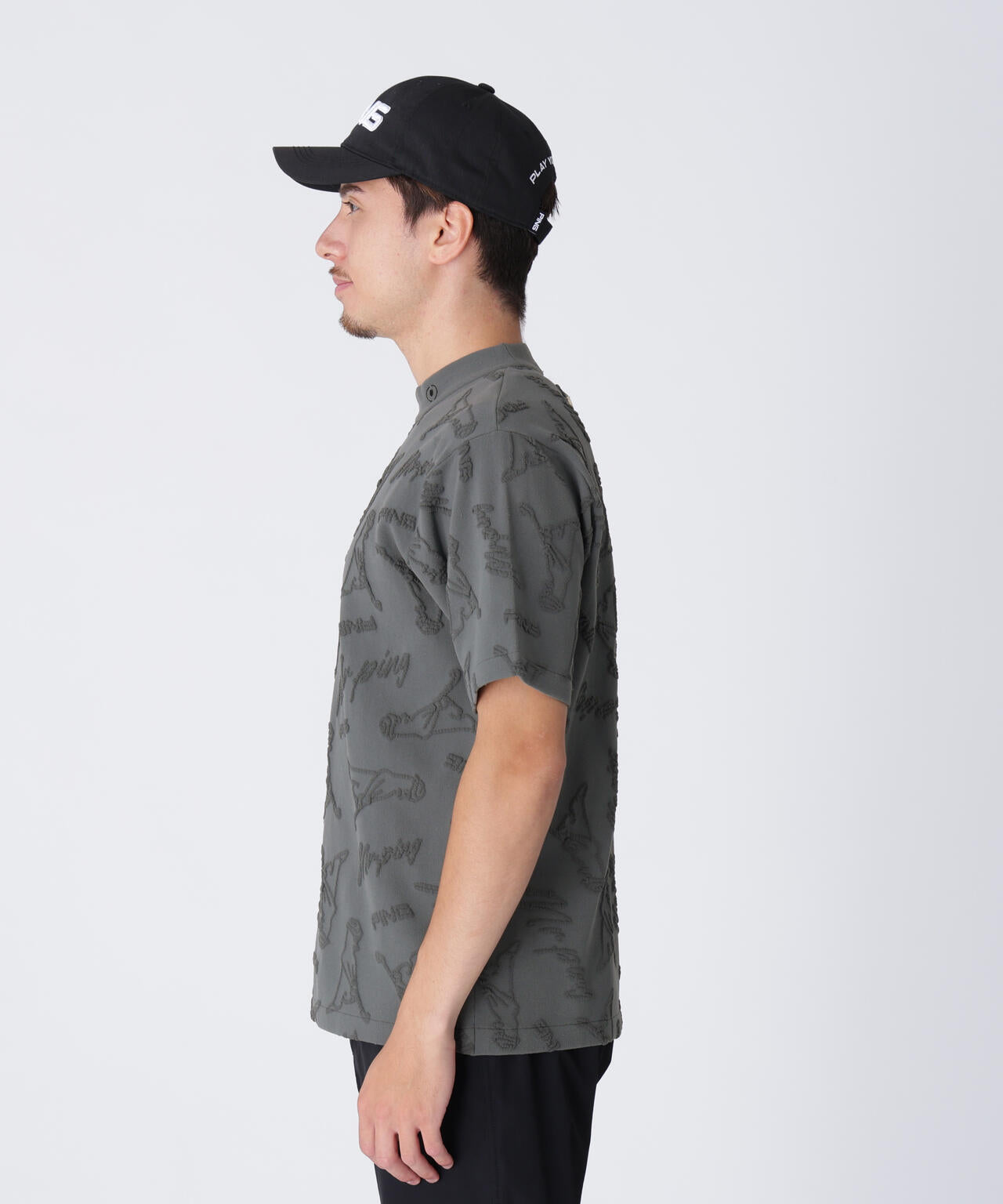 【PING APPAREL】Mr.PINGジャカード半袖ハイネックニット ＜GOLD＞ (MENS)