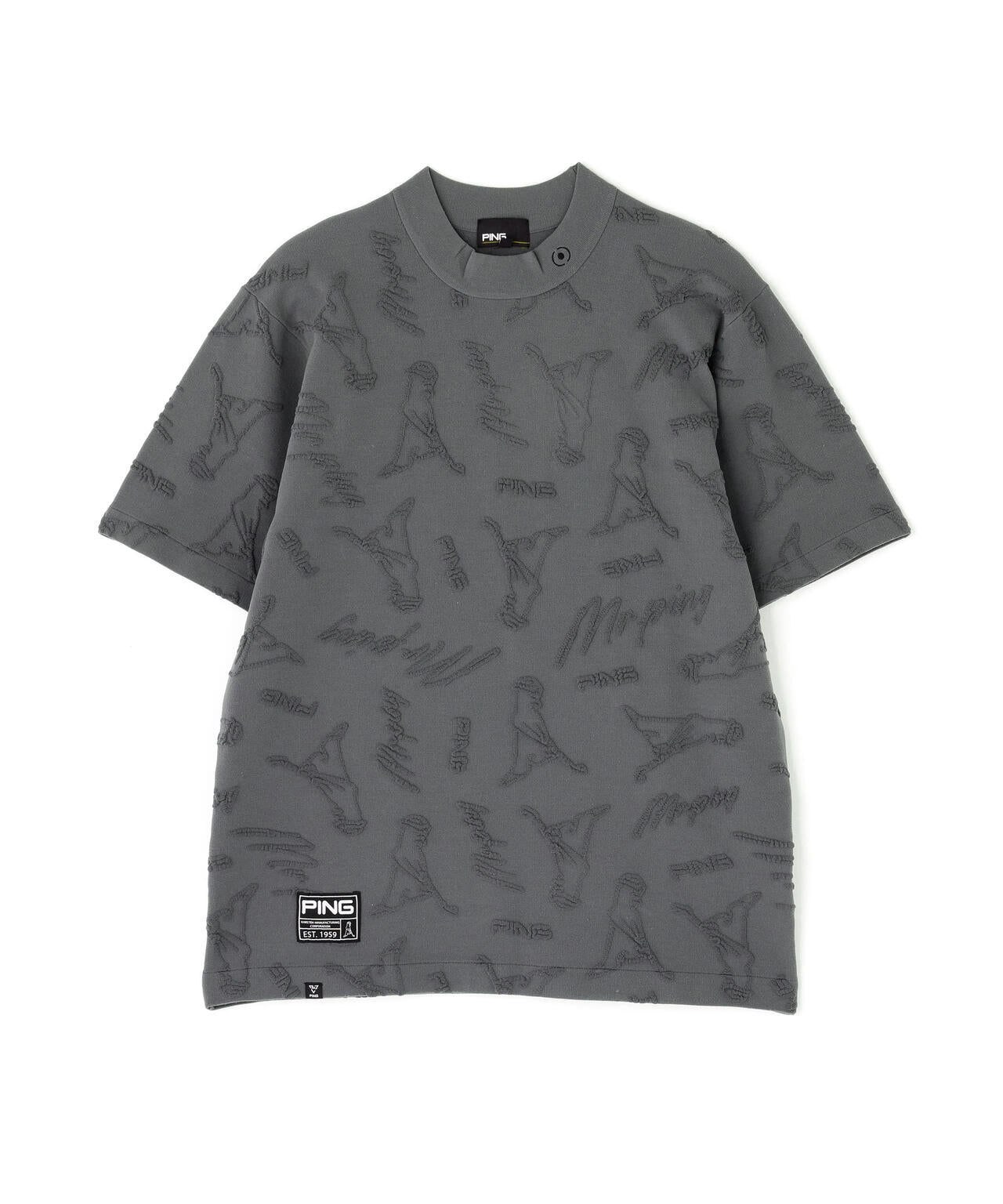 【PING APPAREL】Mr.PINGジャカード半袖ハイネックニット ＜GOLD＞ (MENS)