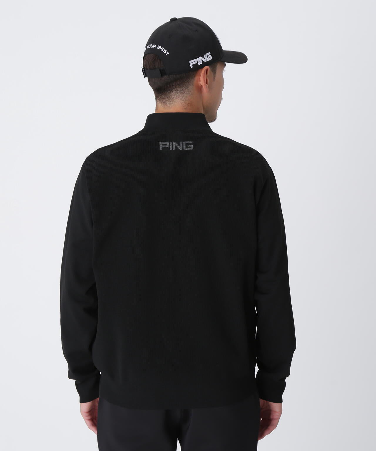 【PING APPAREL】ハーフジップハイネックジャガードニット ＜PERFORMANCE＞ (MENS)