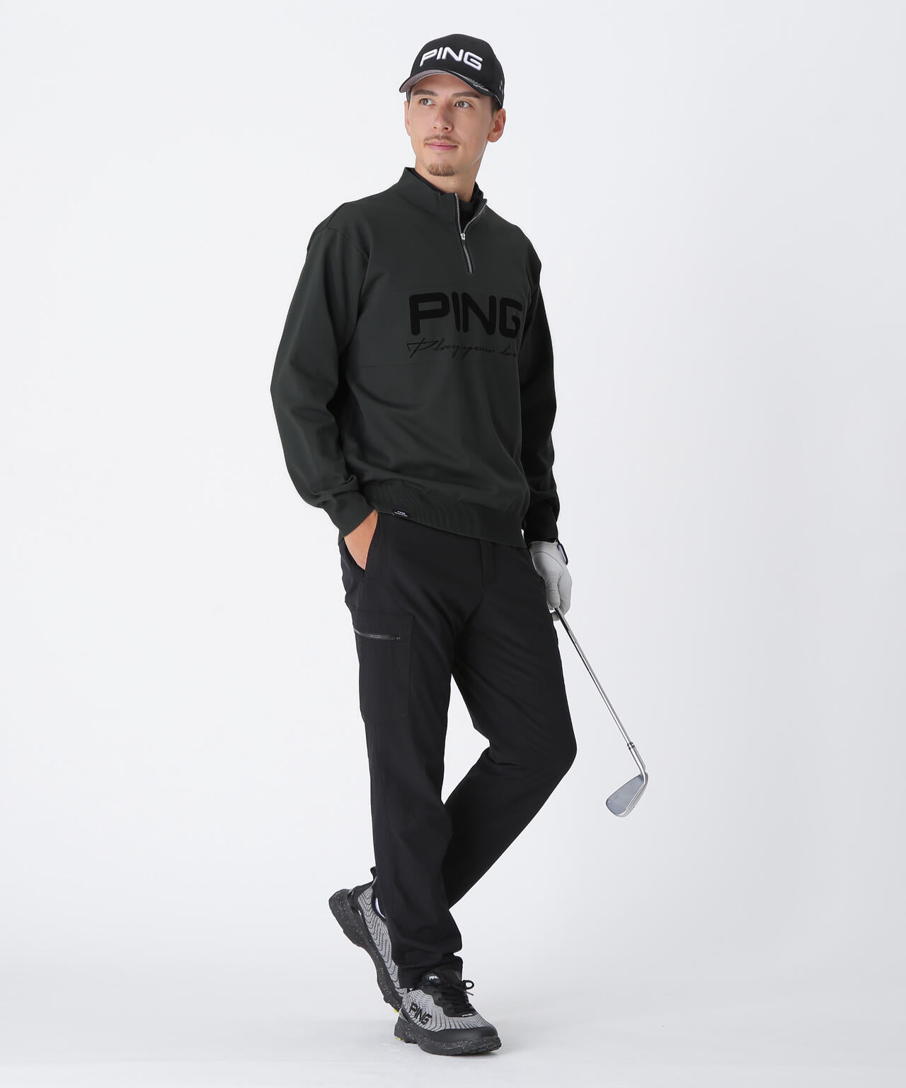 新品 PING ハーフジップハイネックジャガードニット PING APPAREL】ハーフジップハイネックジャガードニット ＜PERFORMANCE