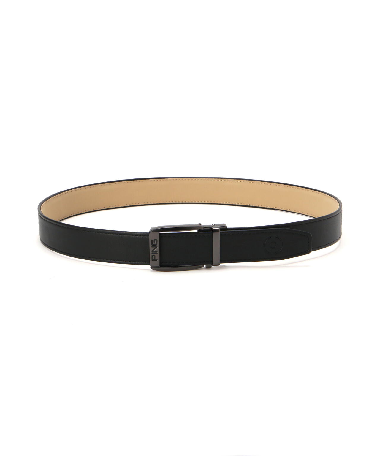 【PING APPAREL】エコレザーグラデーション刺繍ベルト ＜GOLD＞ (MENS)