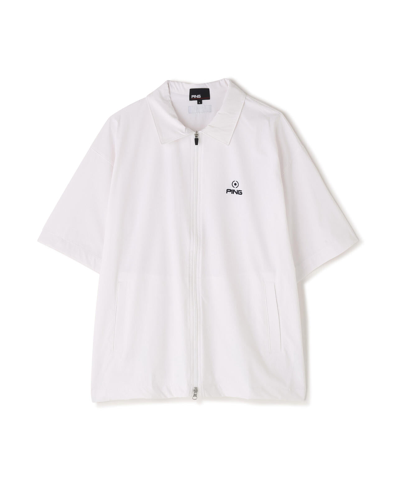 PING APPAREL】ストレッチリップストップ半袖フルジップシャツ