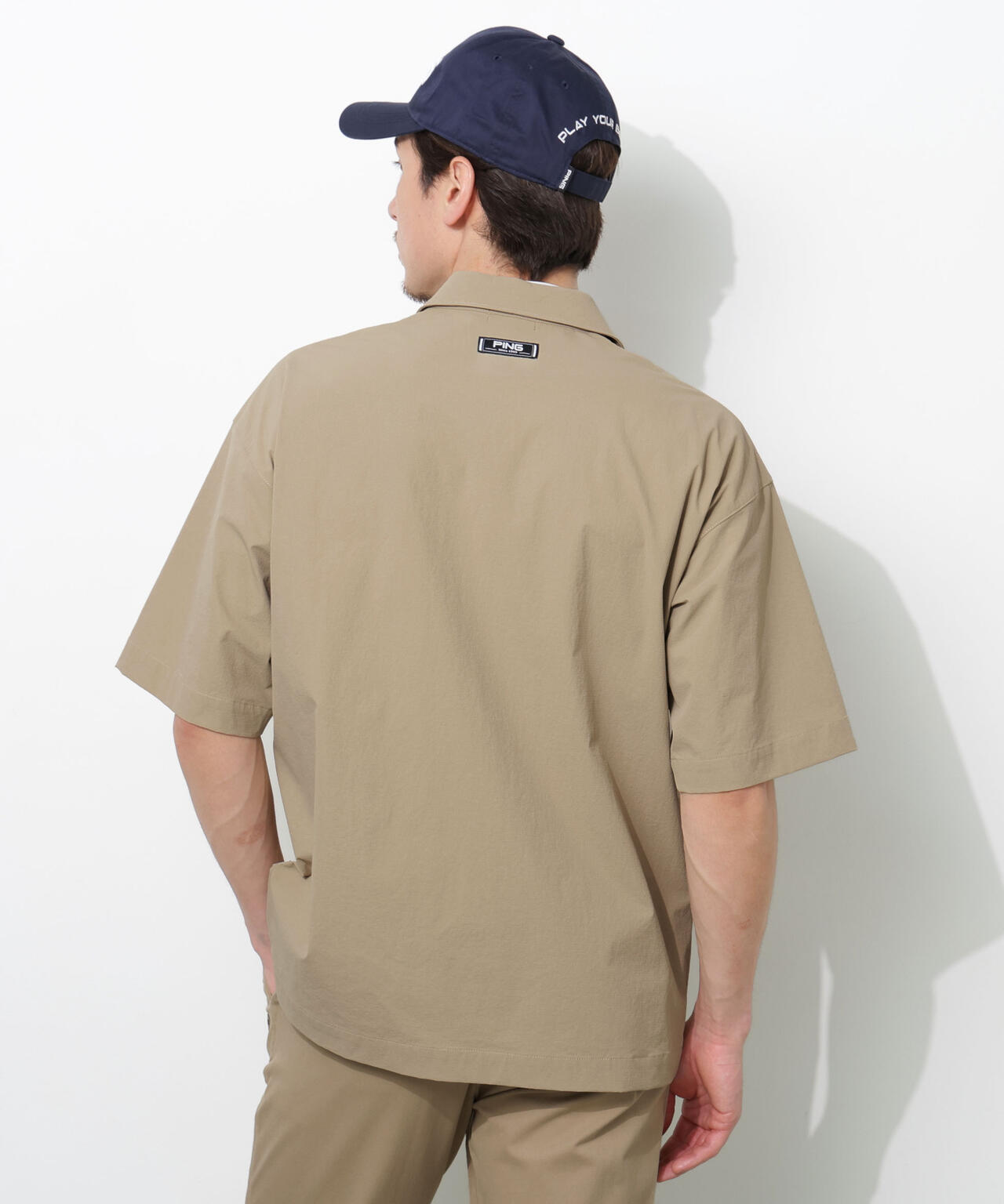 PING APPAREL】ストレッチリップストップ半袖フルジップシャツ