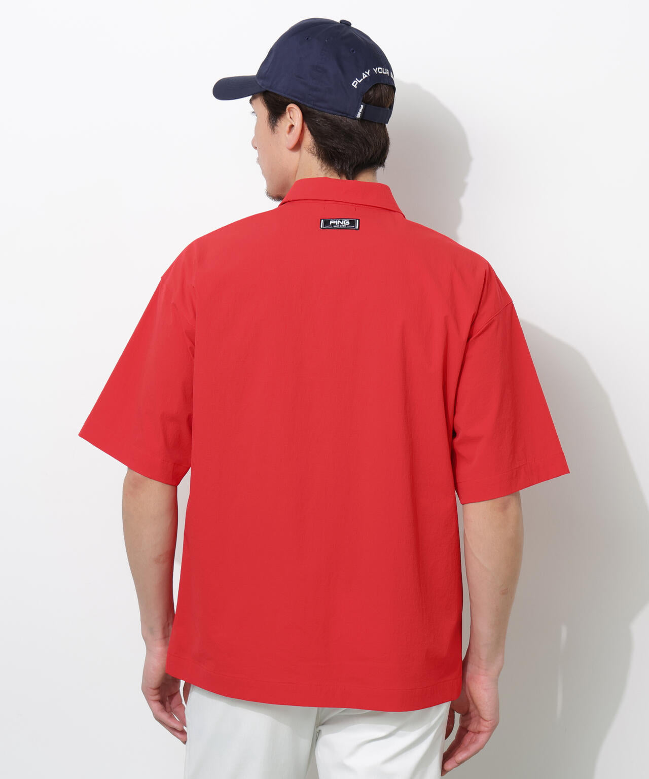 PING APPAREL】ストレッチリップストップ半袖フルジップシャツ