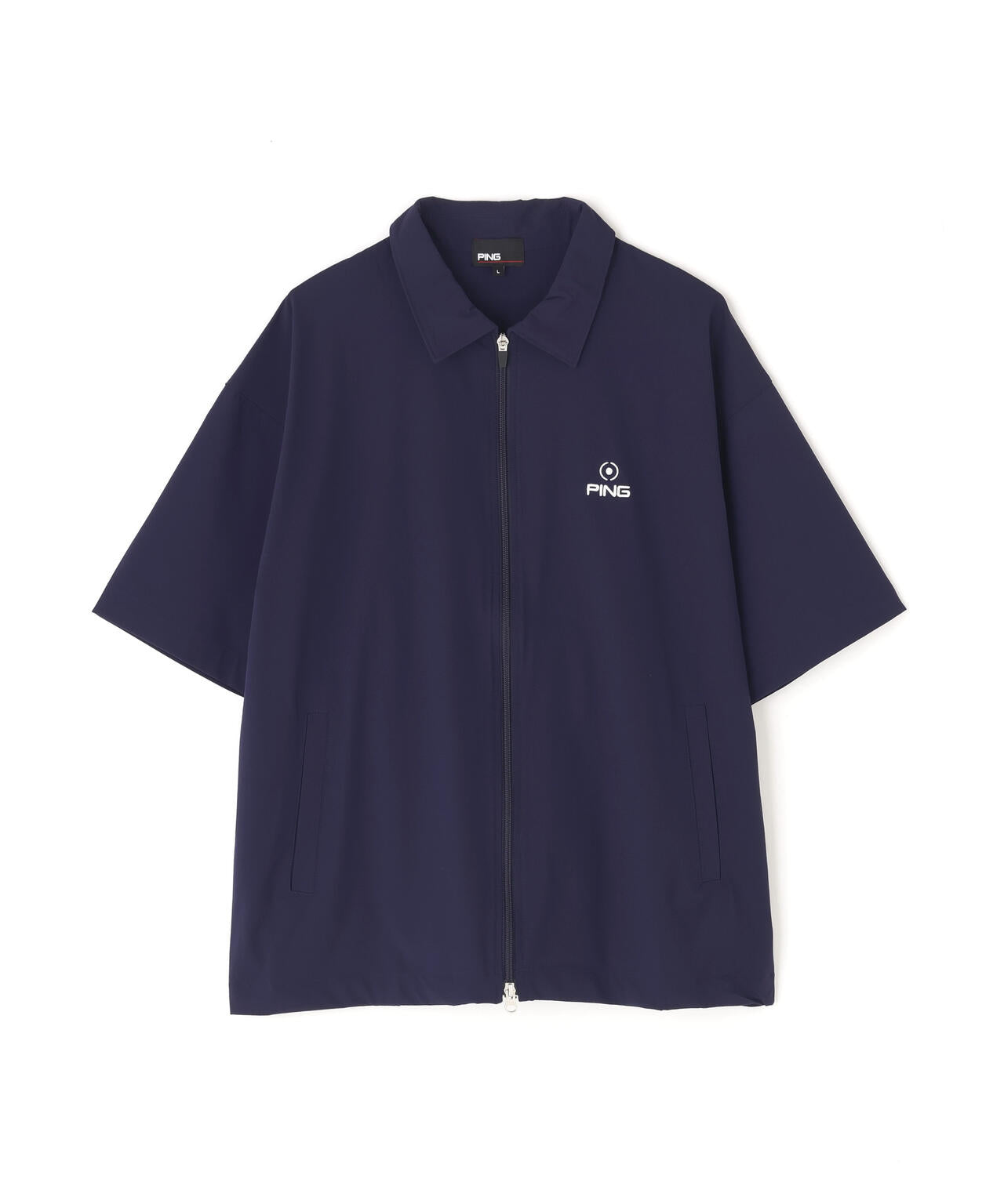 PING APPAREL】ストレッチリップストップ半袖フルジップシャツ
