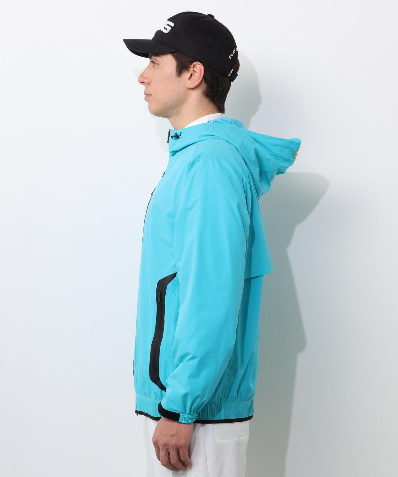 PING フルジップフーディ ブラック PING APPAREL】2WAY撥水フルジップフーディーブルゾン ＜GOLD＞ (MENS