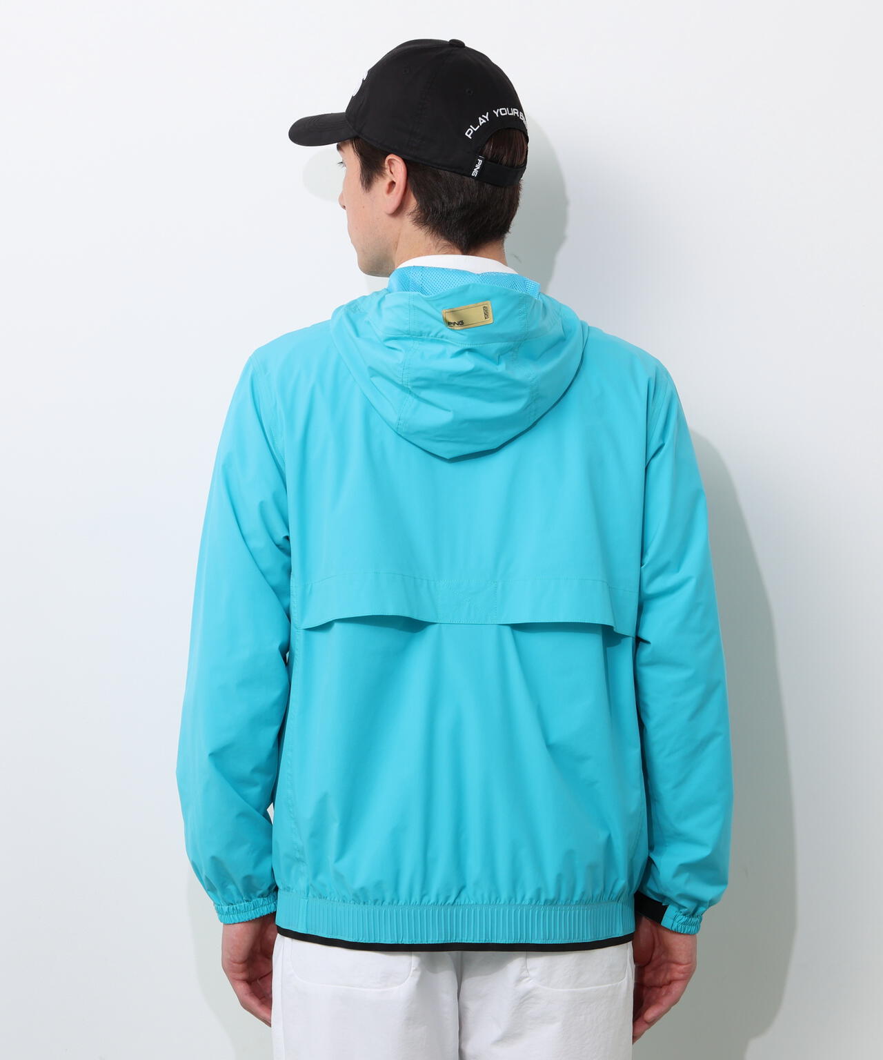 PING フルジップフーディ ブラック PING APPAREL】2WAY撥水フルジップフーディーブルゾン ＜GOLD＞ (MENS