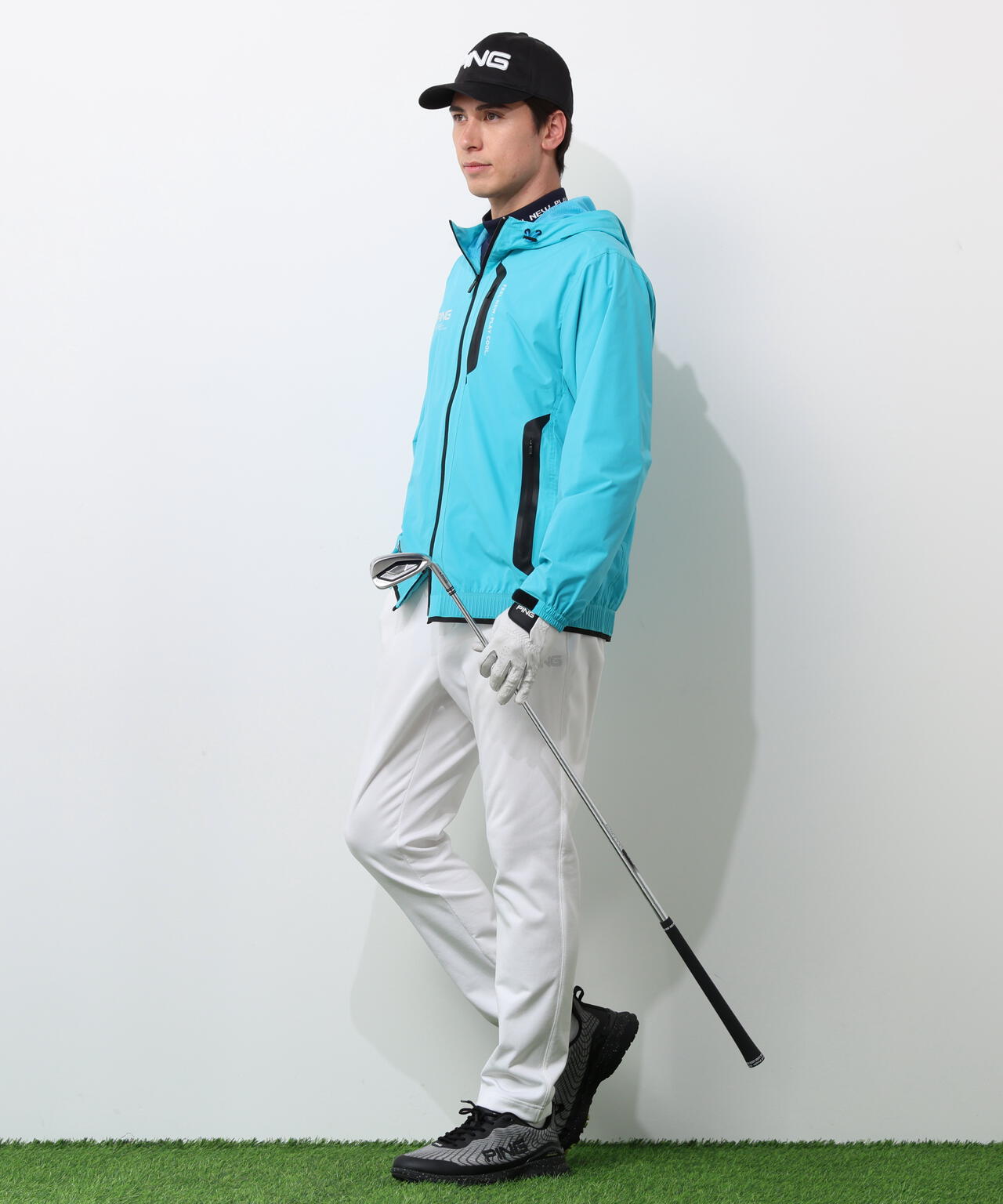 【PING APPAREL】全方向ストレッチ 接結裏メッシュスウェットテーパードパンツ ＜GOLD＞ (MENS)