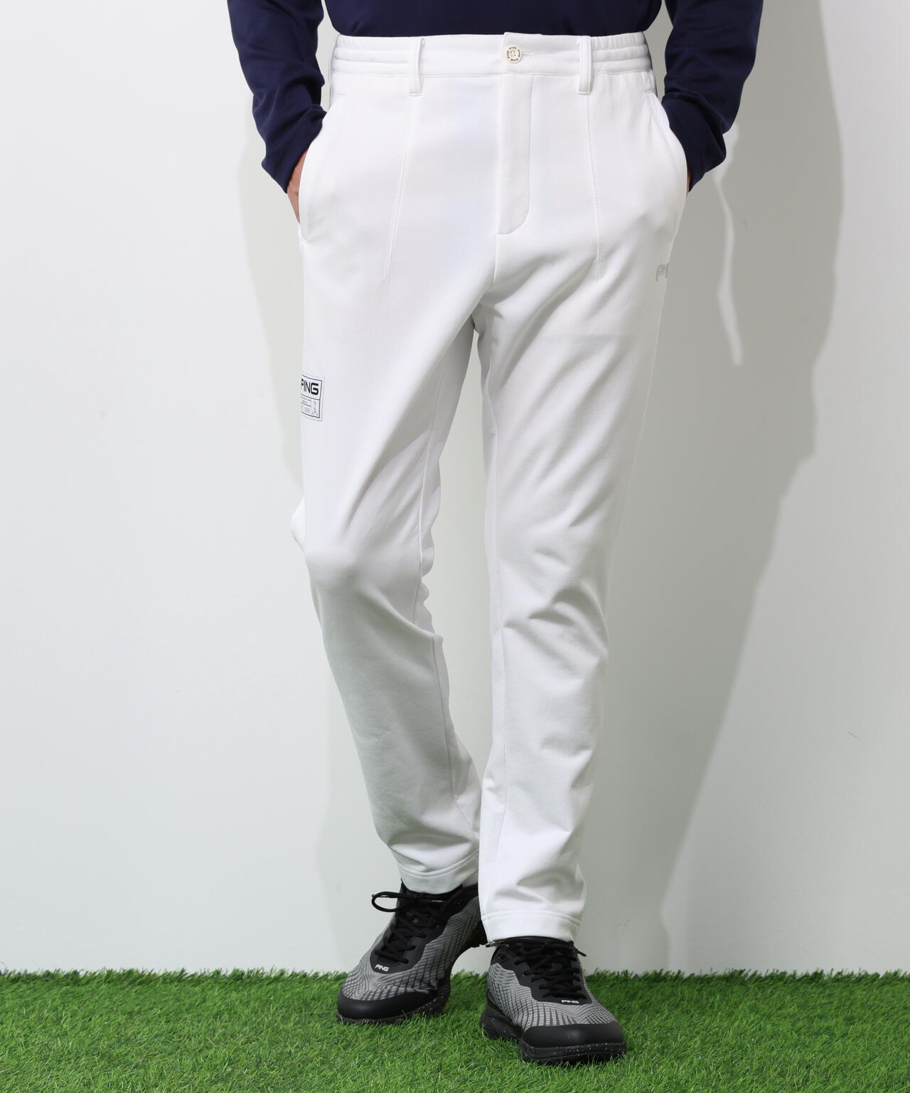 【PING APPAREL】全方向ストレッチ 接結裏メッシュスウェットテーパードパンツ ＜GOLD＞ (MENS)