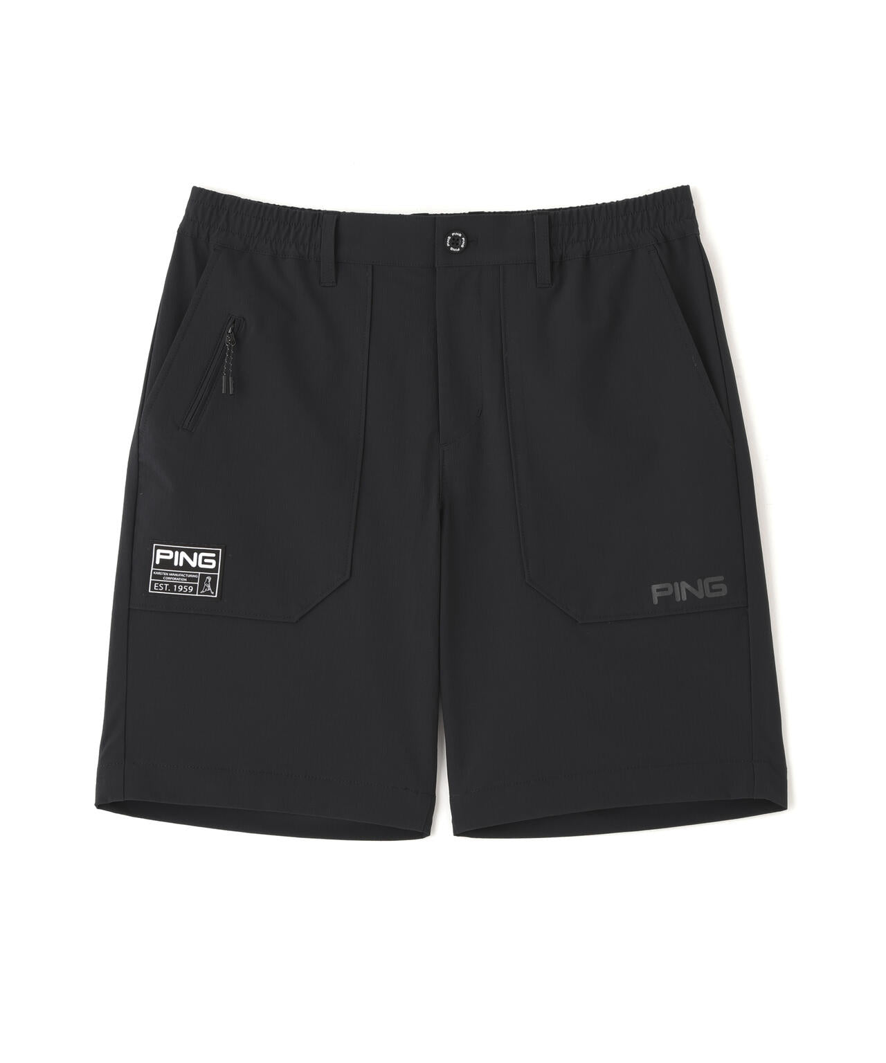 新品　PING ピン　セットアップ　モックネック　ショートパンツ　ブラック　S PING APPAREL】全方向ストレッチドライタッチリップストップショート