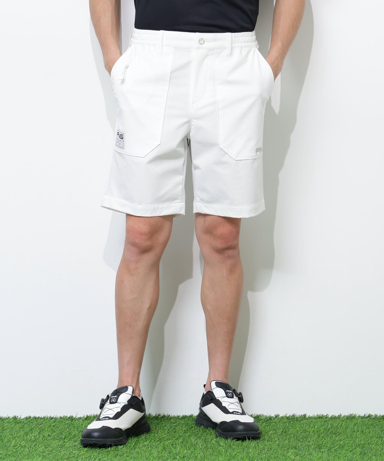 PING ホワイト ショートパンツ 新着商品 PING APPAREL】全方向ストレッチドライタッチリップストップショート
