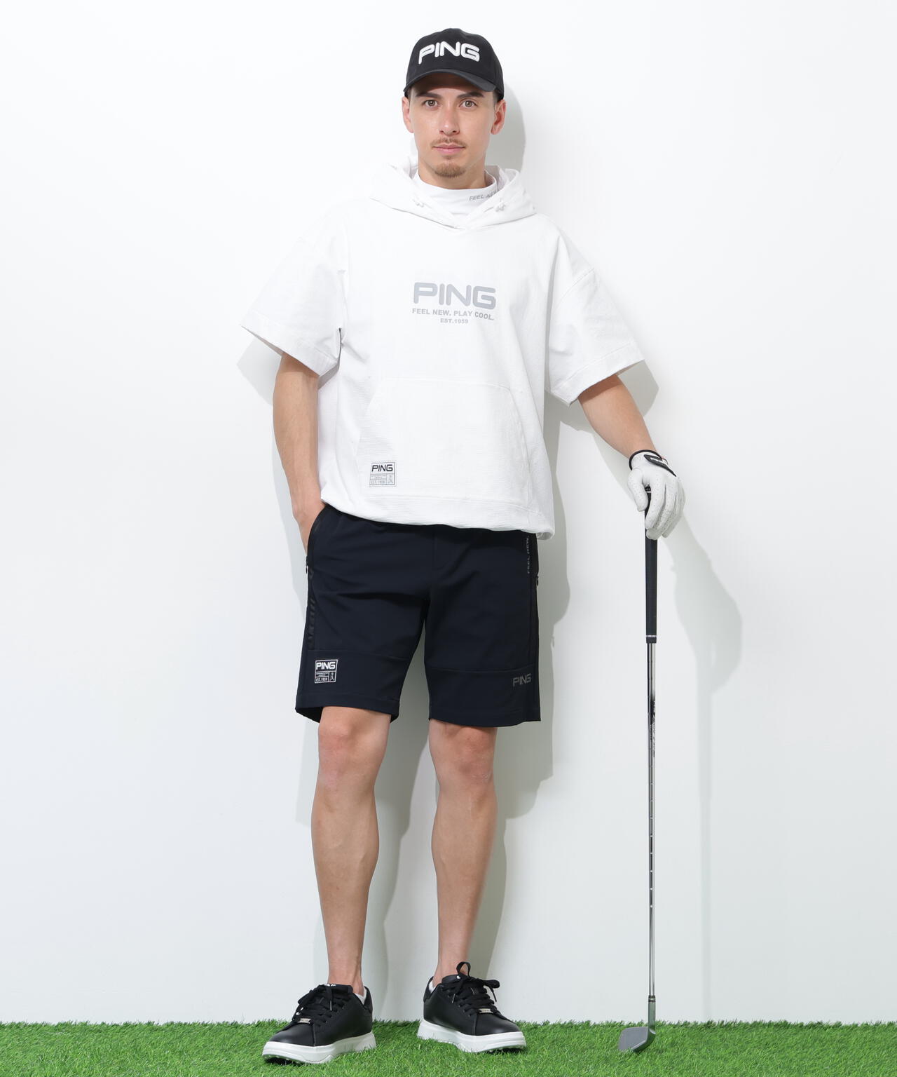 PING APPAREL】全方向ストレッチ 緯二重ショートパンツ ＜GOLD＞ (MENS