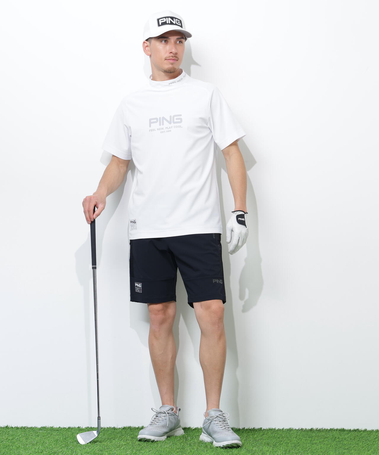 PING APPAREL】全方向ストレッチ 緯二重ショートパンツ ＜GOLD＞ (MENS