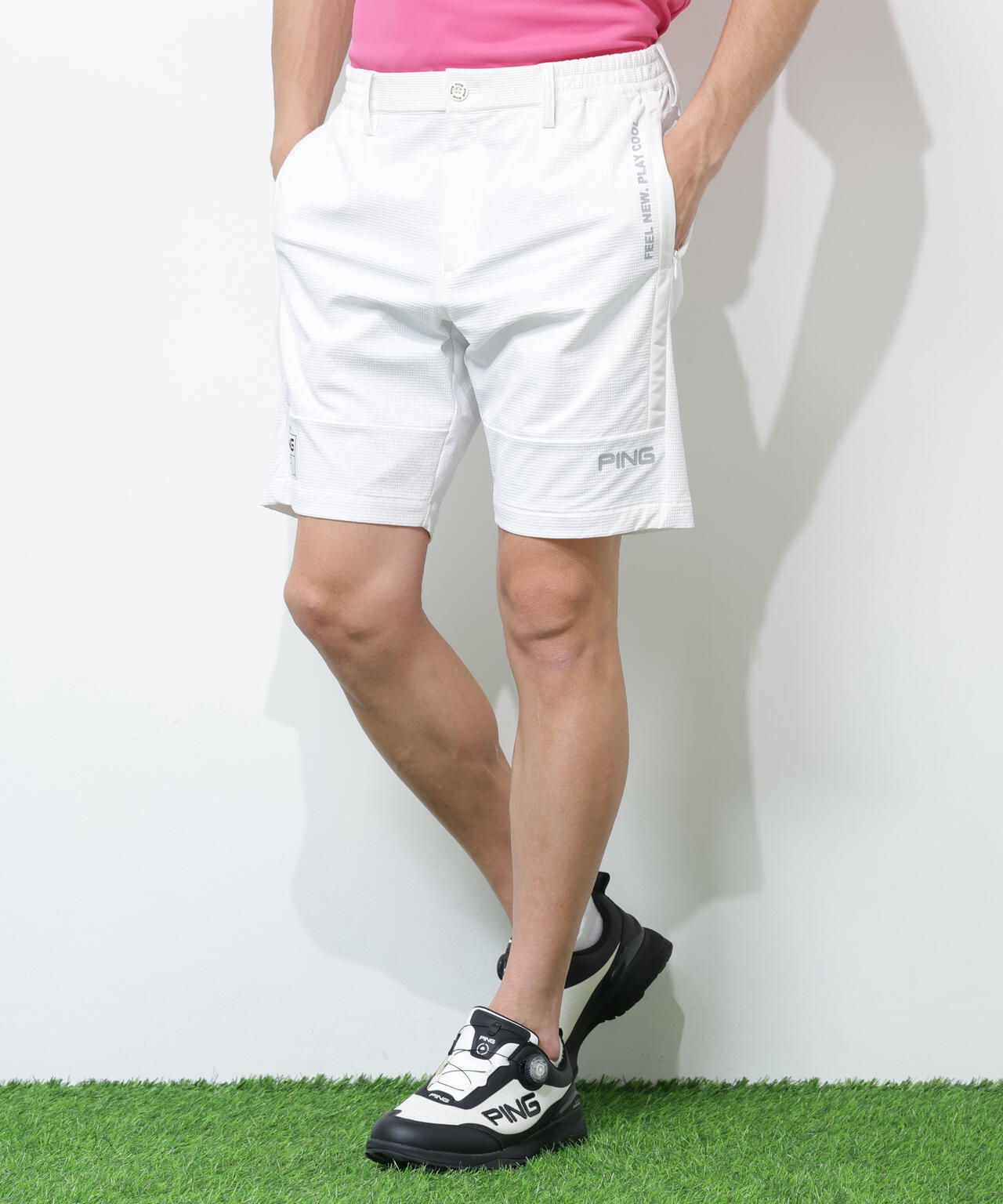 PING APPAREL】全方向ストレッチ 緯二重ショートパンツ ＜GOLD＞ (MENS