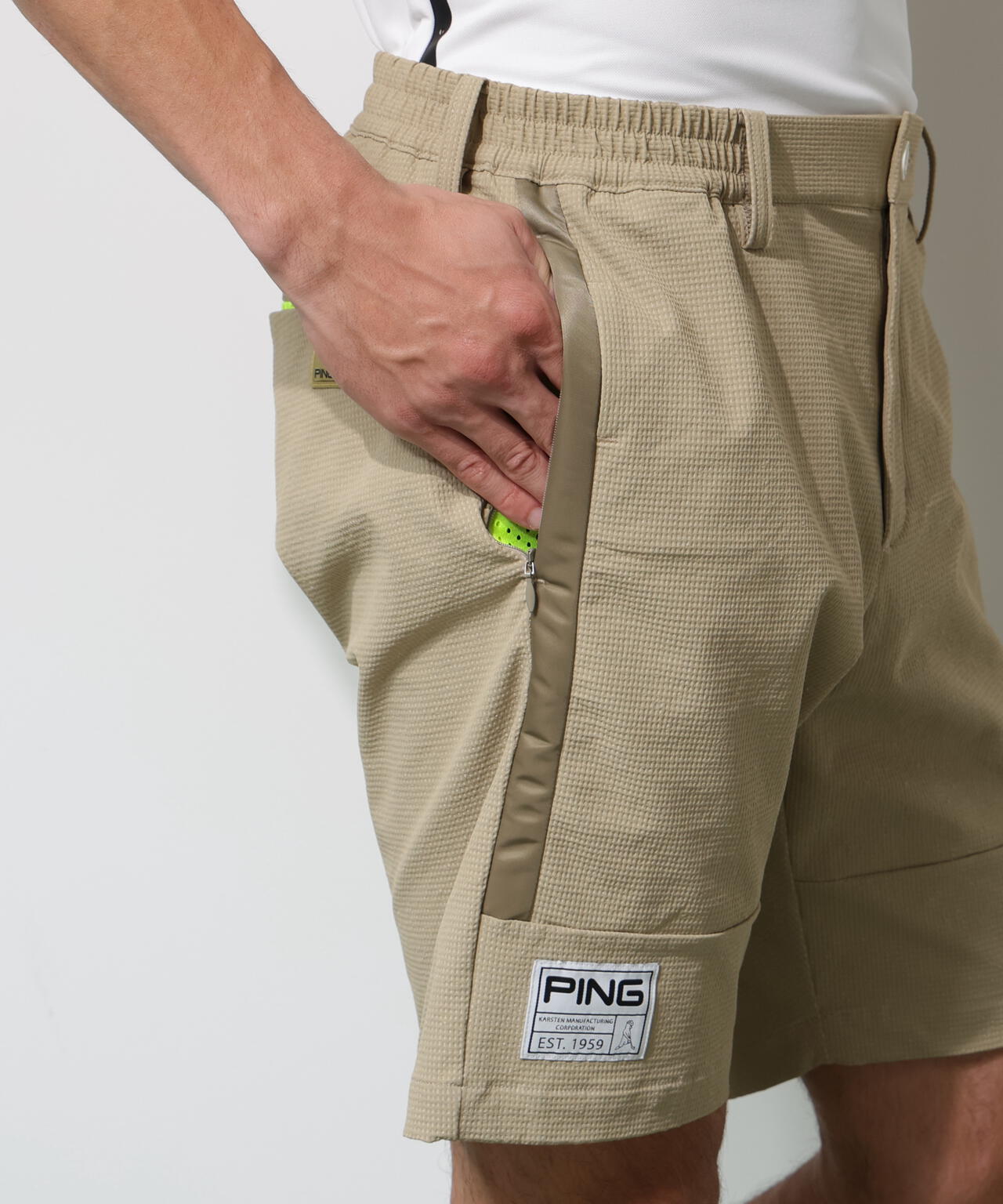 PING APPAREL】全方向ストレッチ 緯二重ショートパンツ ＜GOLD＞ (MENS