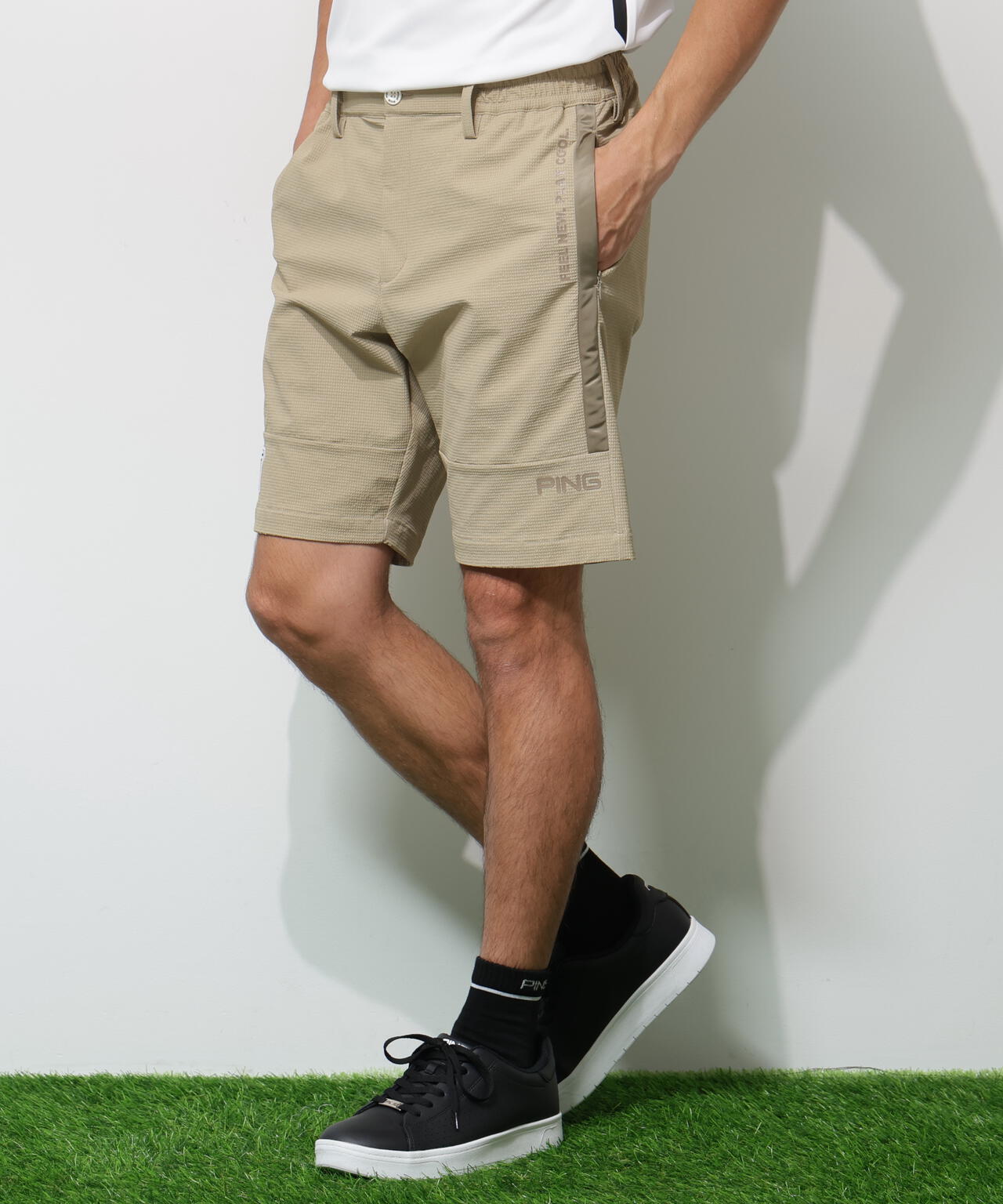 PING APPAREL】全方向ストレッチ 緯二重ショートパンツ ＜GOLD＞ (MENS