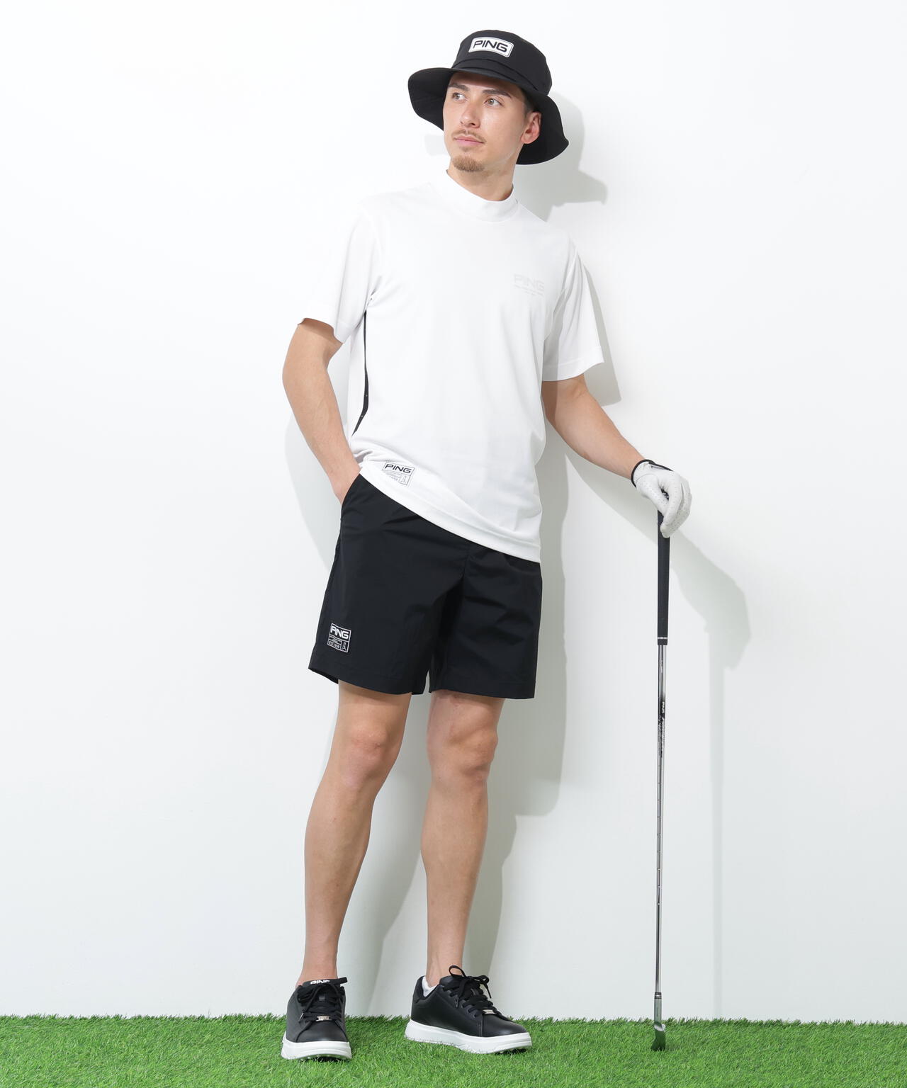 PING APPAREL】ドライタッチナイロンストレッチタフタショートパンツ