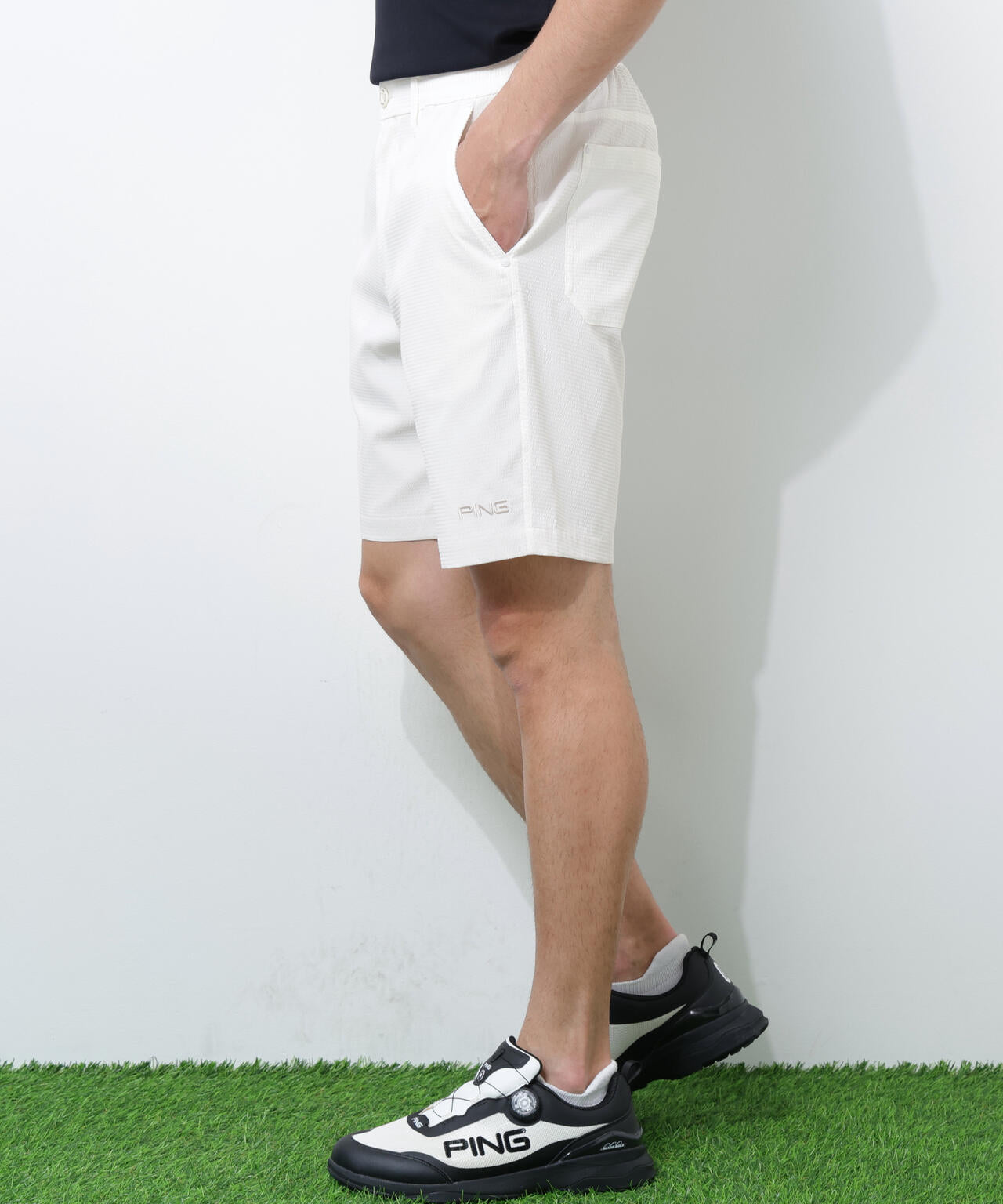 PING APPAREL】ストレッチサッカー5ポケットショートパンツ ＜GOLD