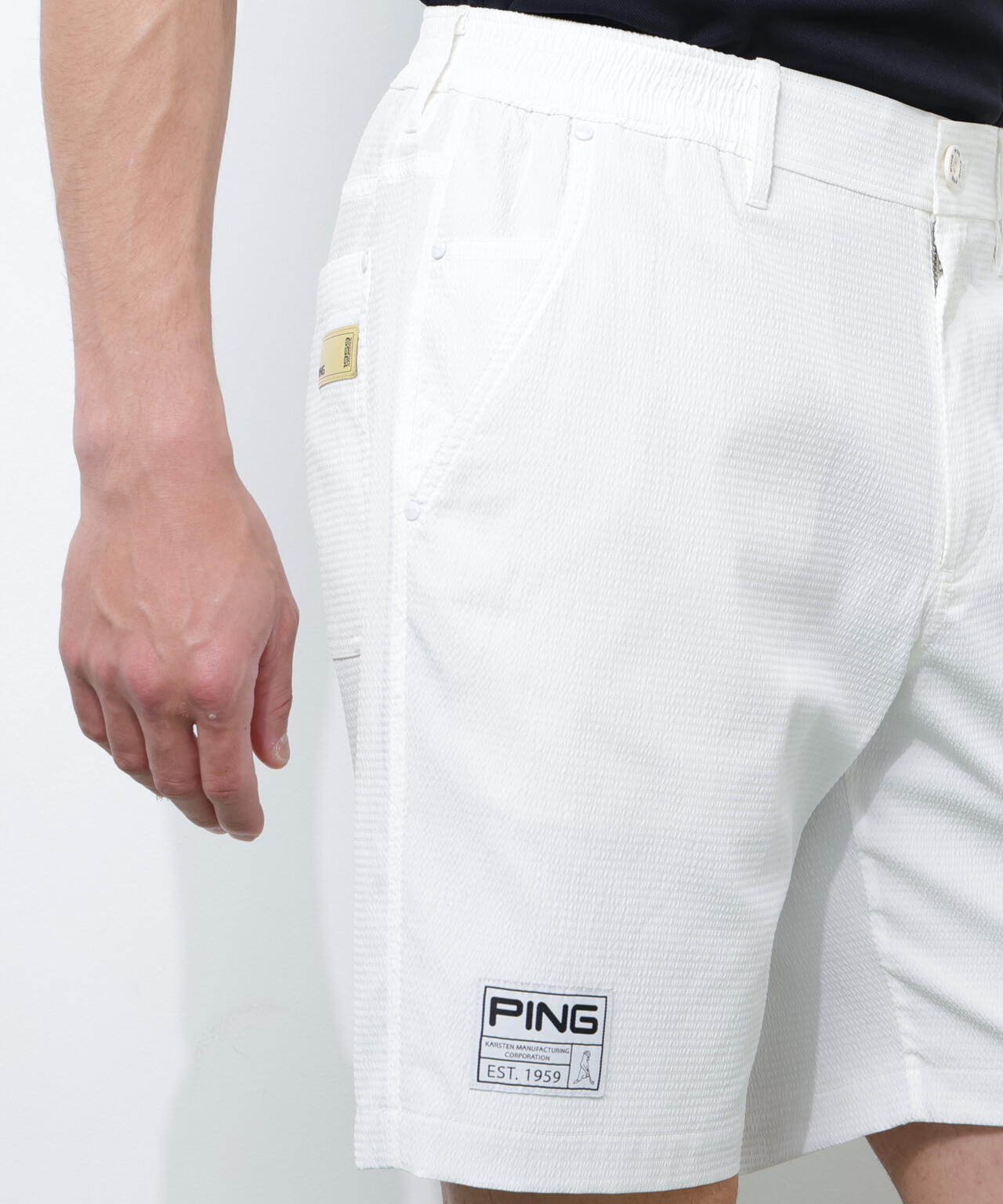 PING APPAREL】ストレッチサッカー5ポケットショートパンツ ＜GOLD